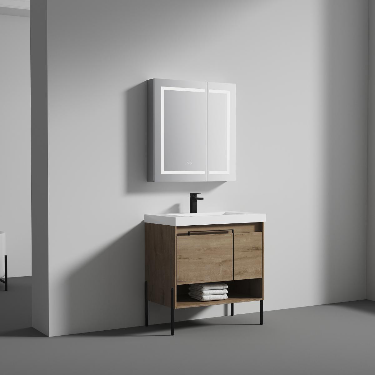 Turin 36″ Vanity with Top - Modern Bathroom Vanity