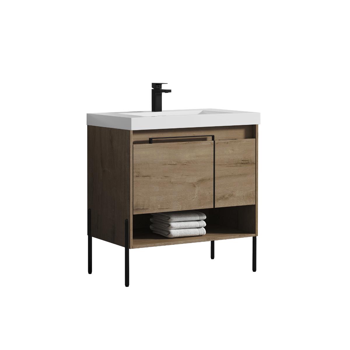 Turin 36″ Vanity with Top - Modern Bathroom Vanity