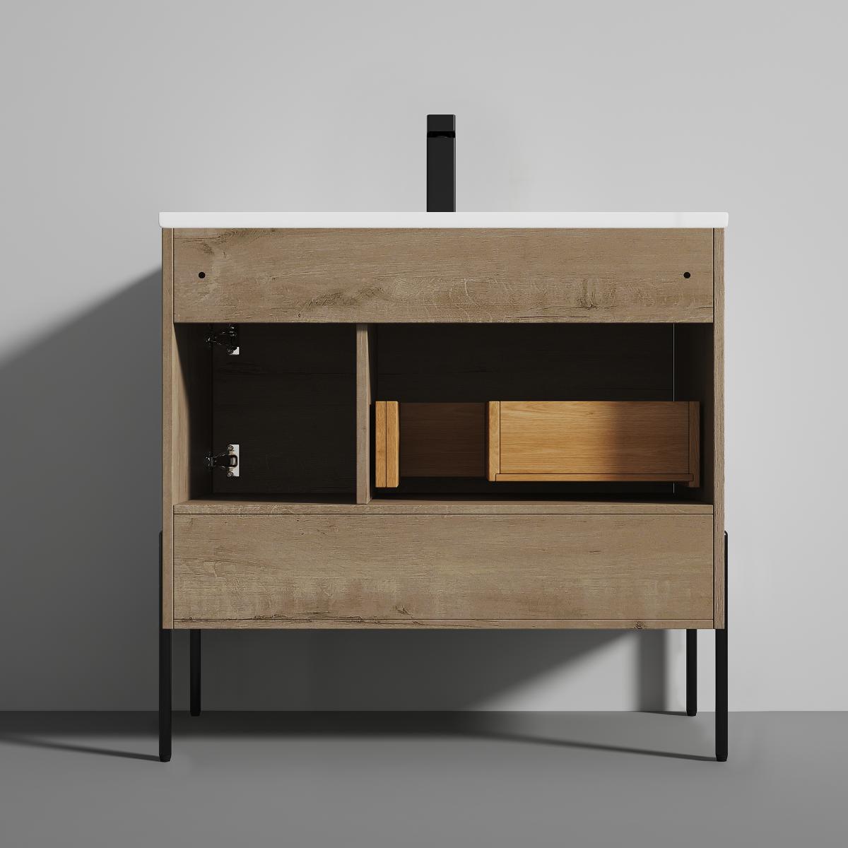 Turin 36″ Vanity with Top - Modern Bathroom Vanity