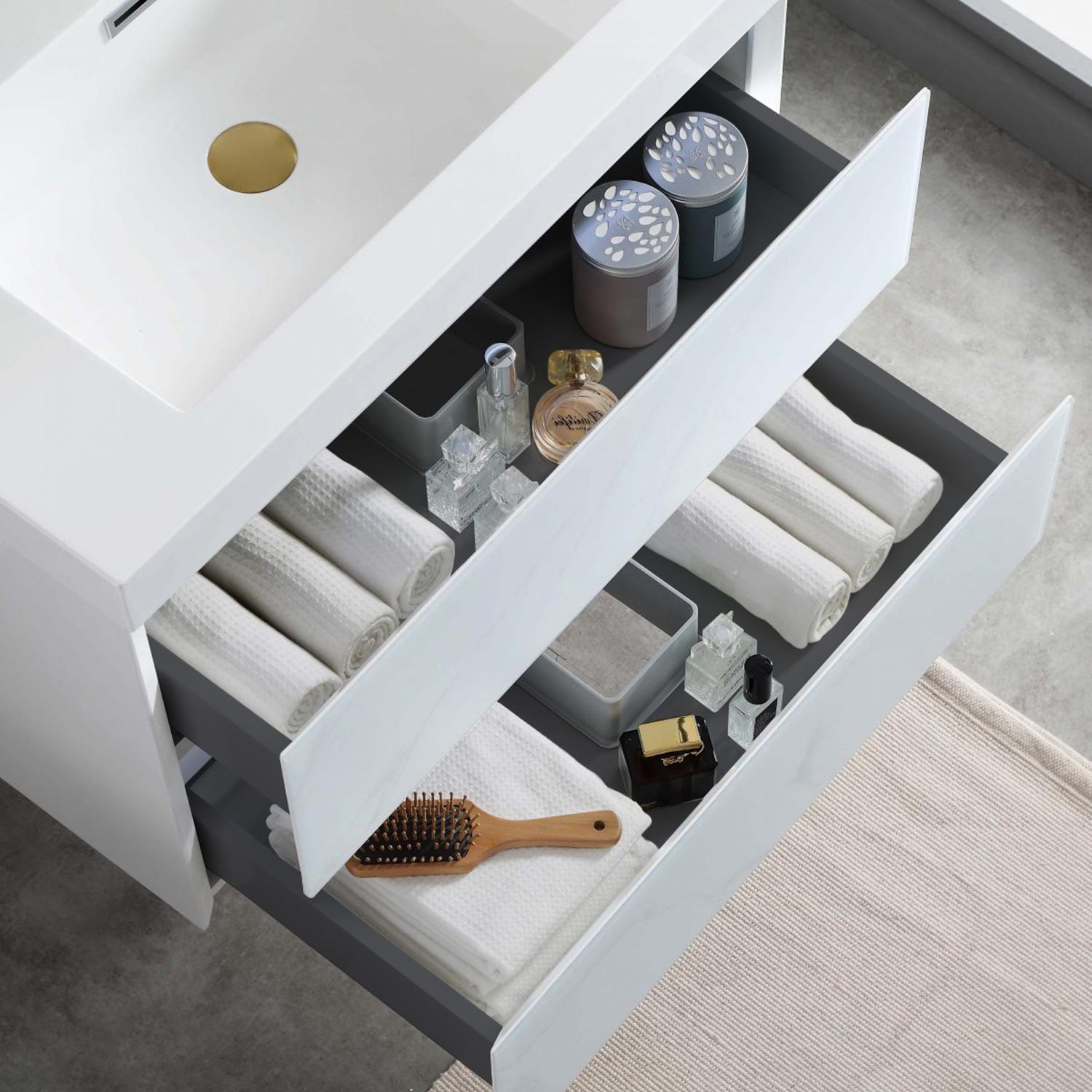 Jena 30" Bathroom Vanity with Acrylic Top - Luxury Bathroom Vanity
