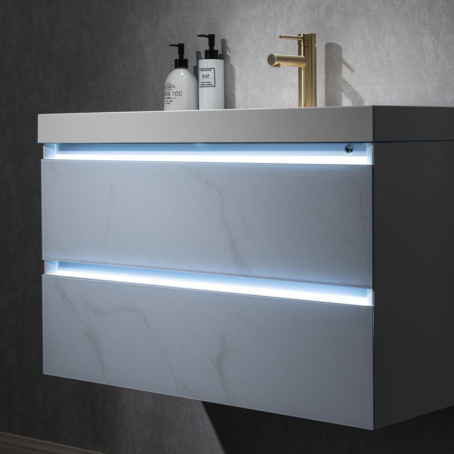 Jena 30" Bathroom Vanity with Acrylic Top - Luxury Bathroom Vanity