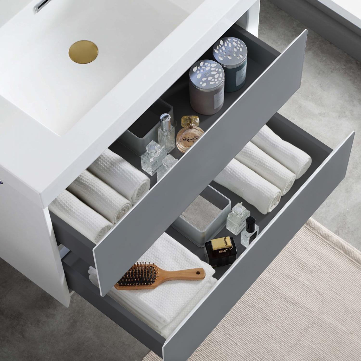 Jena 30" Bathroom Vanity with Acrylic Top - Luxury Bathroom Vanity