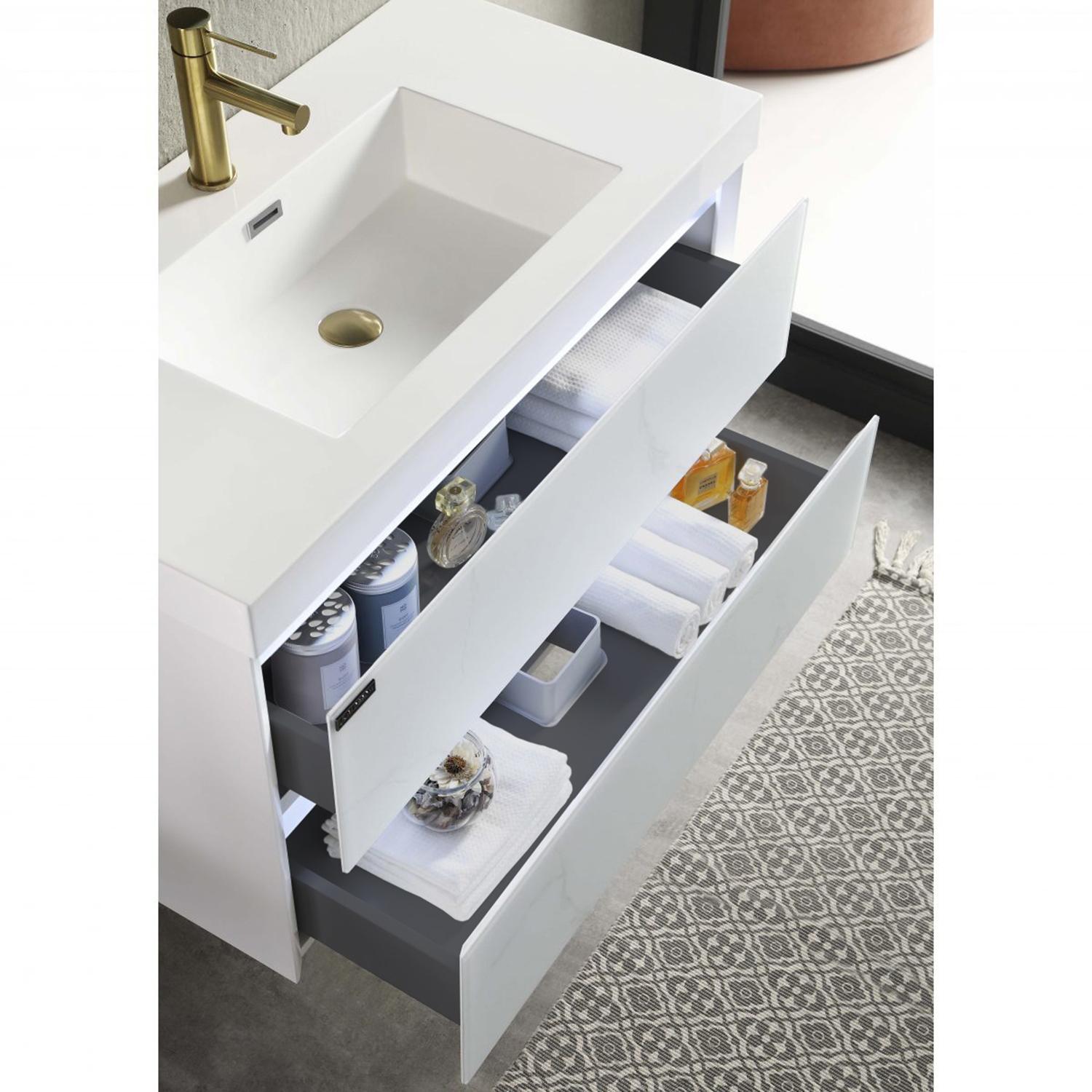 Jena 36" Bathroom Vanity with Acrylic Top - Luxury Bathroom Vanity