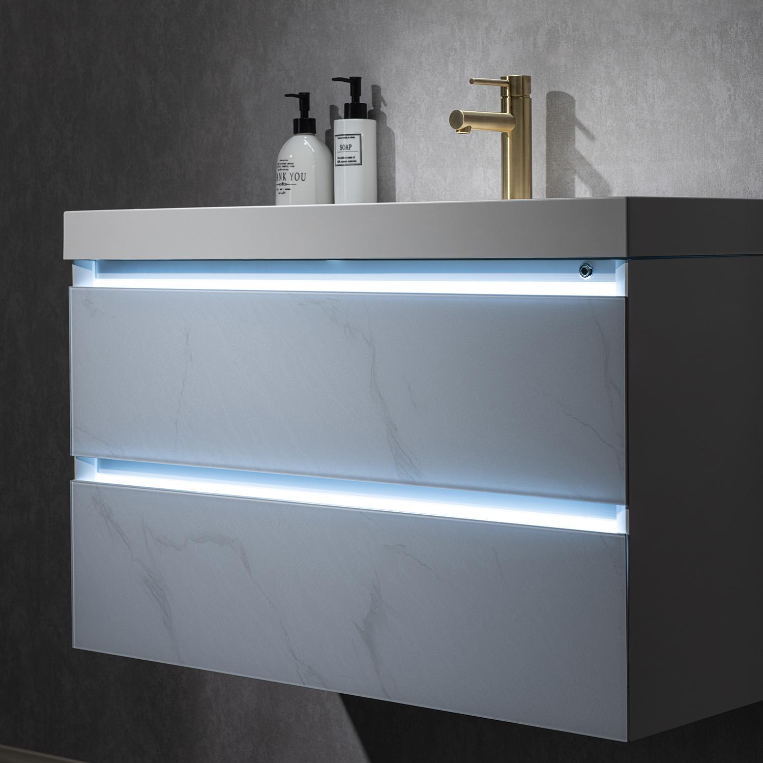 Jena 36" Bathroom Vanity with Acrylic Top - Luxury Bathroom Vanity