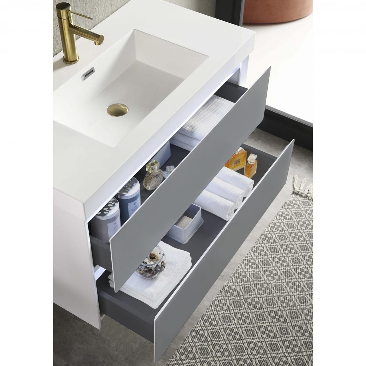 Jena 36" Bathroom Vanity with Acrylic Top - Luxury Bathroom Vanity