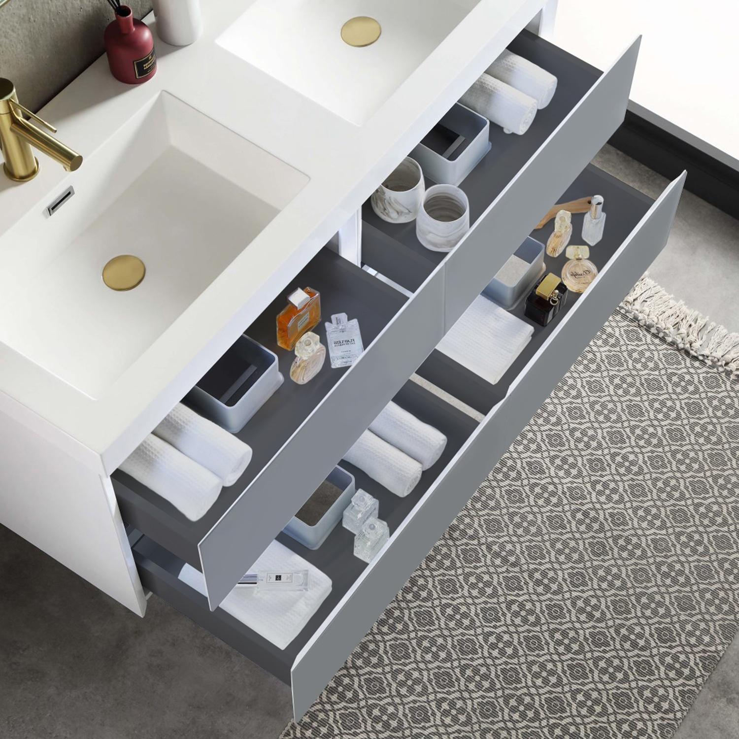Jena 48" Bathroom Vanity with Acrylic Top - Luxury Bathroom Vanity
