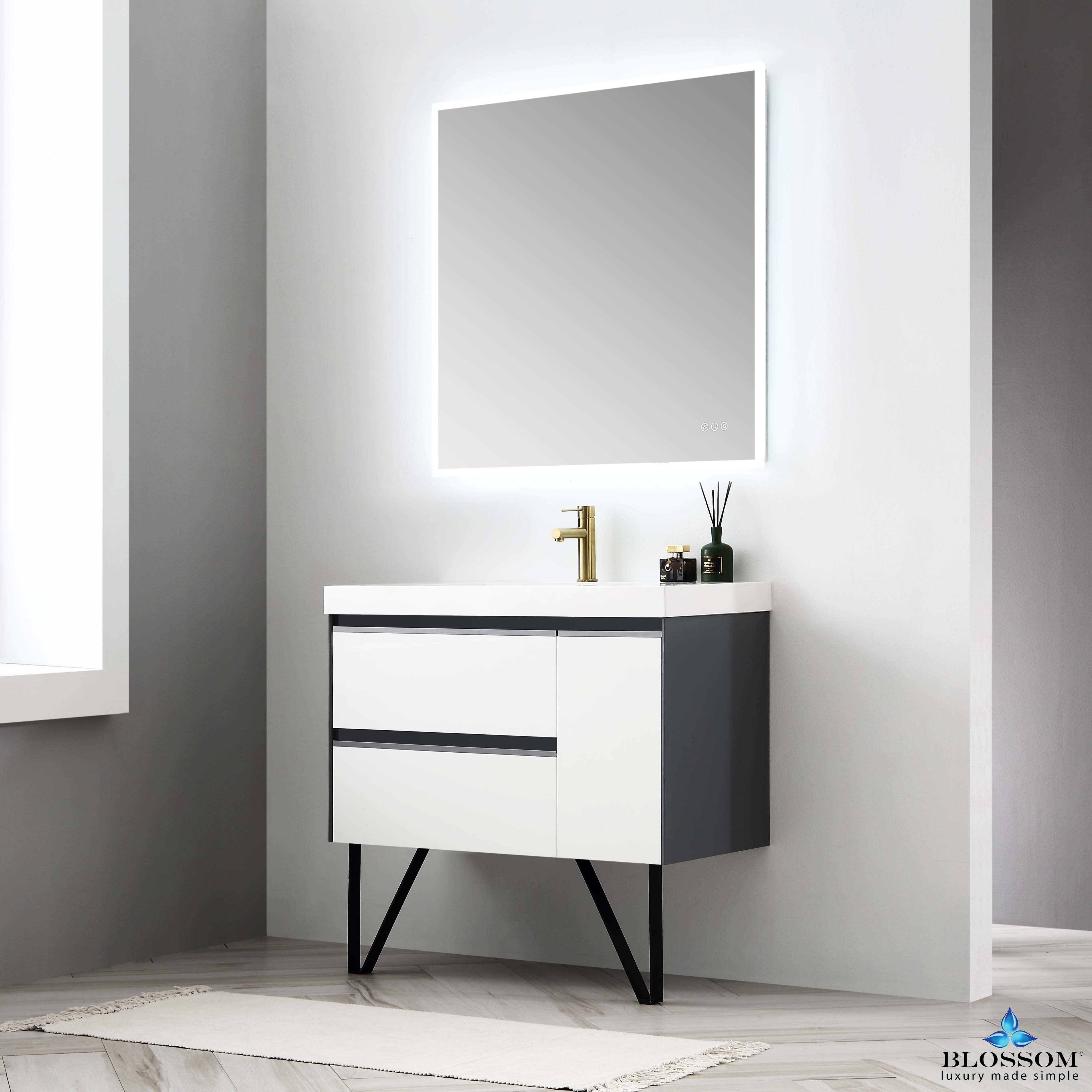 Berlin 36" Wall Mount Vanity with Sink Top - Modern Bathroom Vanity