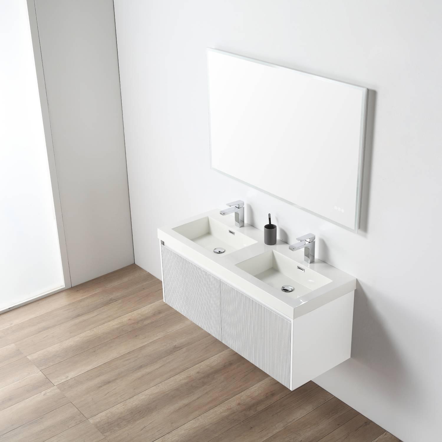 Positano 48" Luxury Double Bathroom Vanity with Acrylic Sink