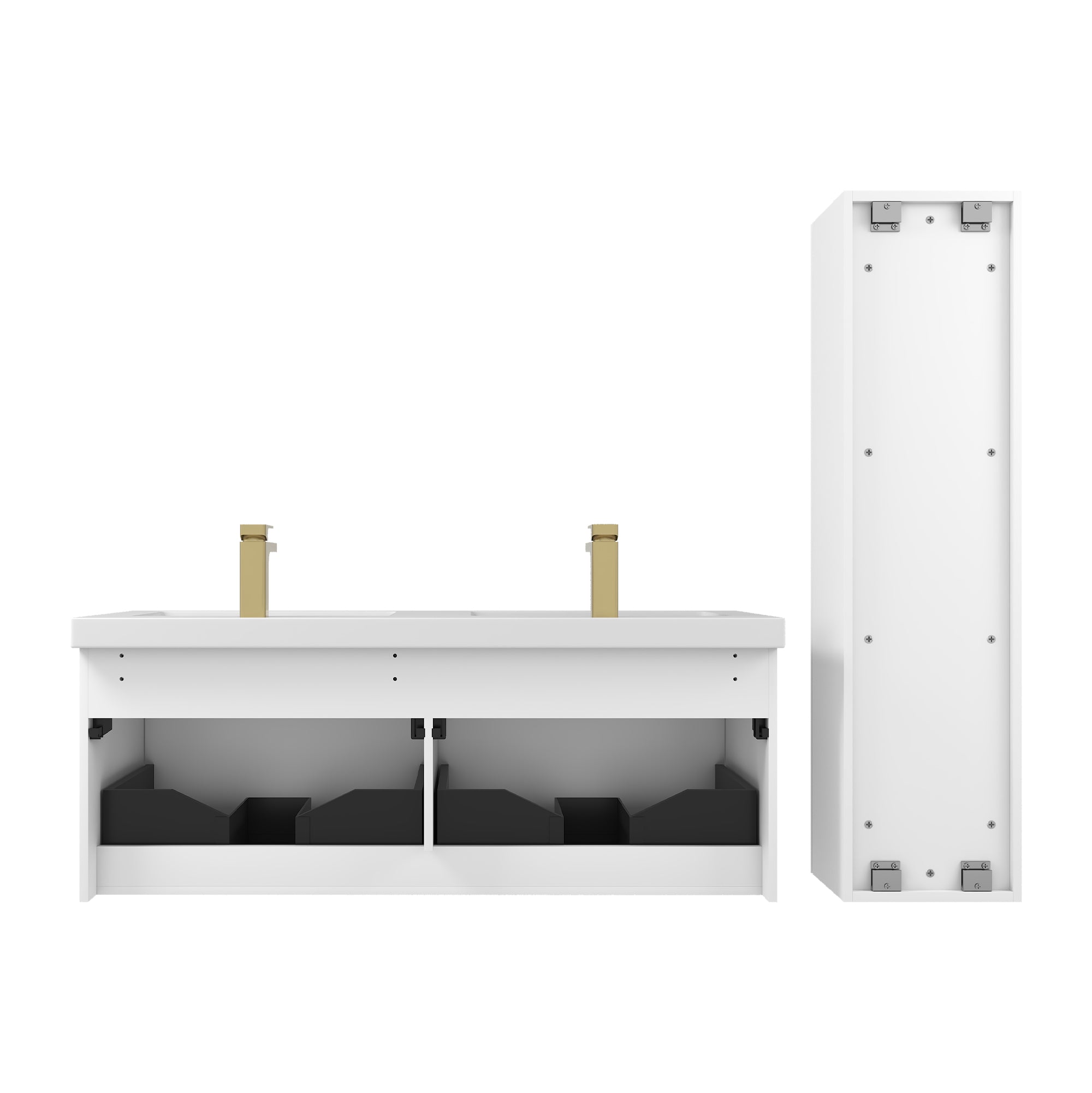 Positano 48" Luxury Double Bathroom Vanity with Acrylic Sink