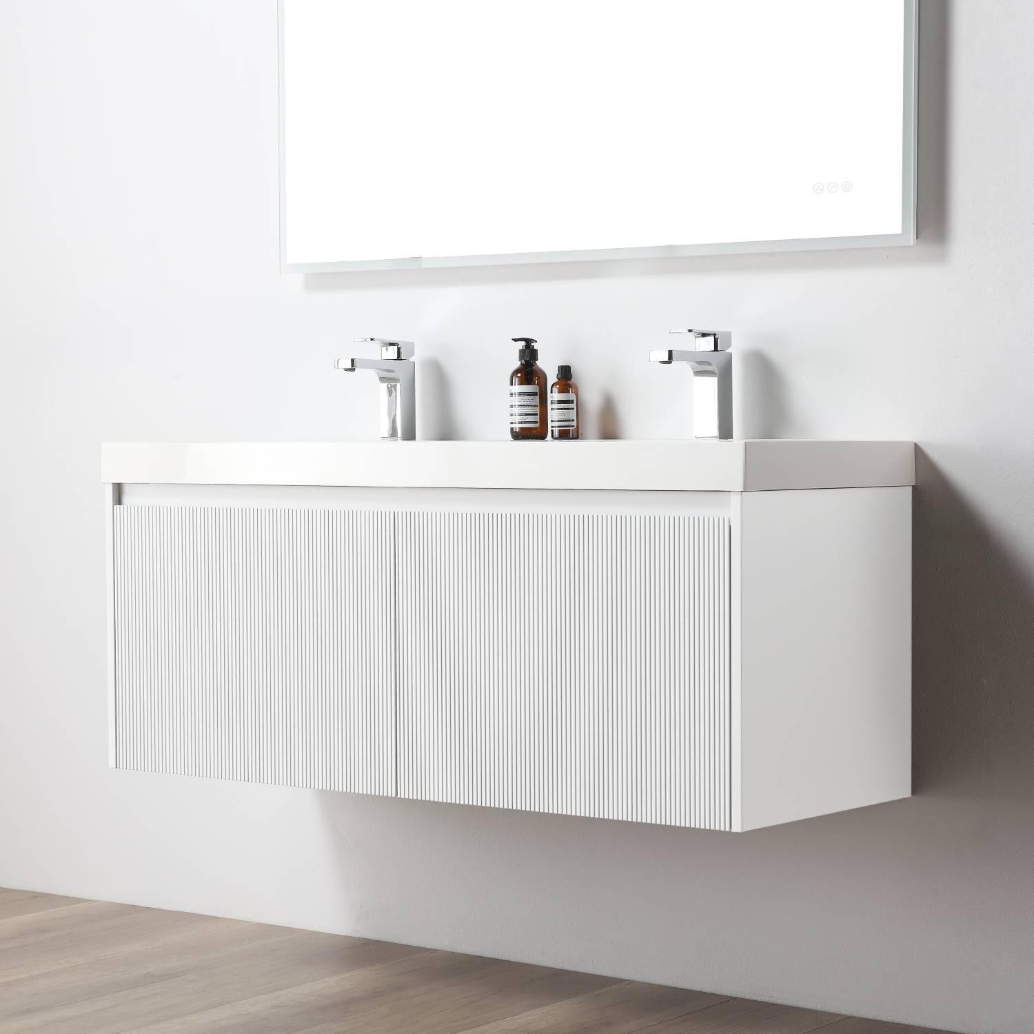 Positano 48" Luxury Double Bathroom Vanity with Acrylic Sink