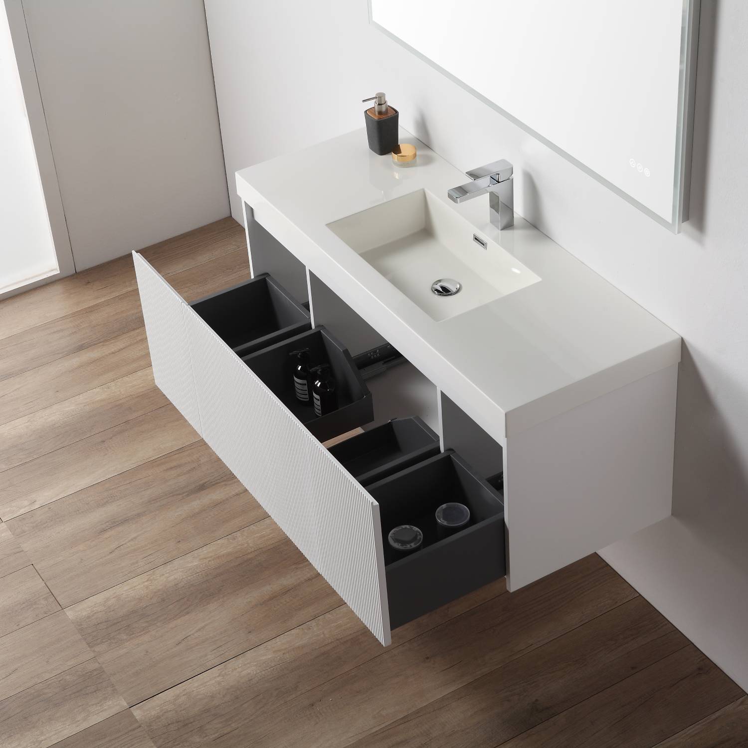 Positano 48" Luxury Single Bathroom Vanity with Acrylic Sink