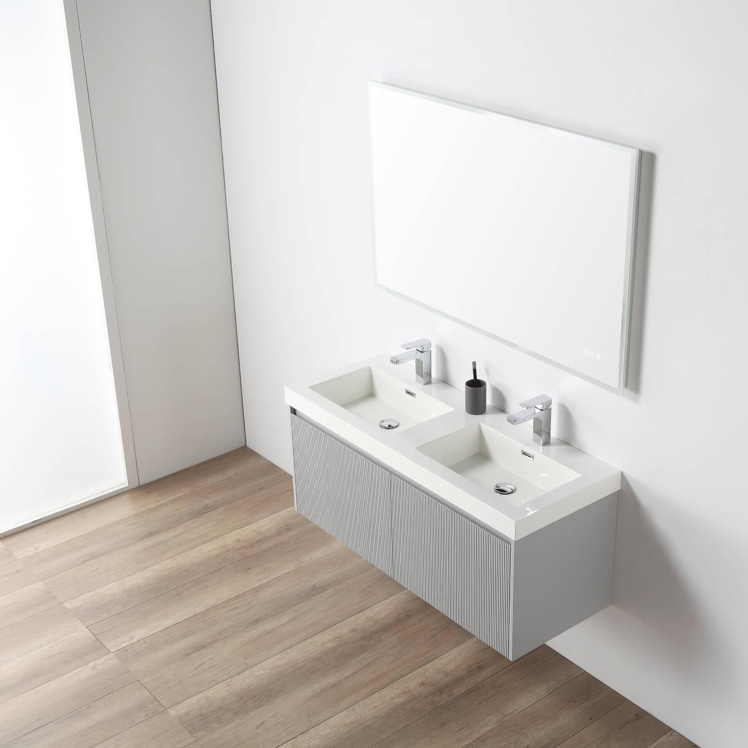 Positano 48" Luxury Double Bathroom Vanity with Acrylic Sink