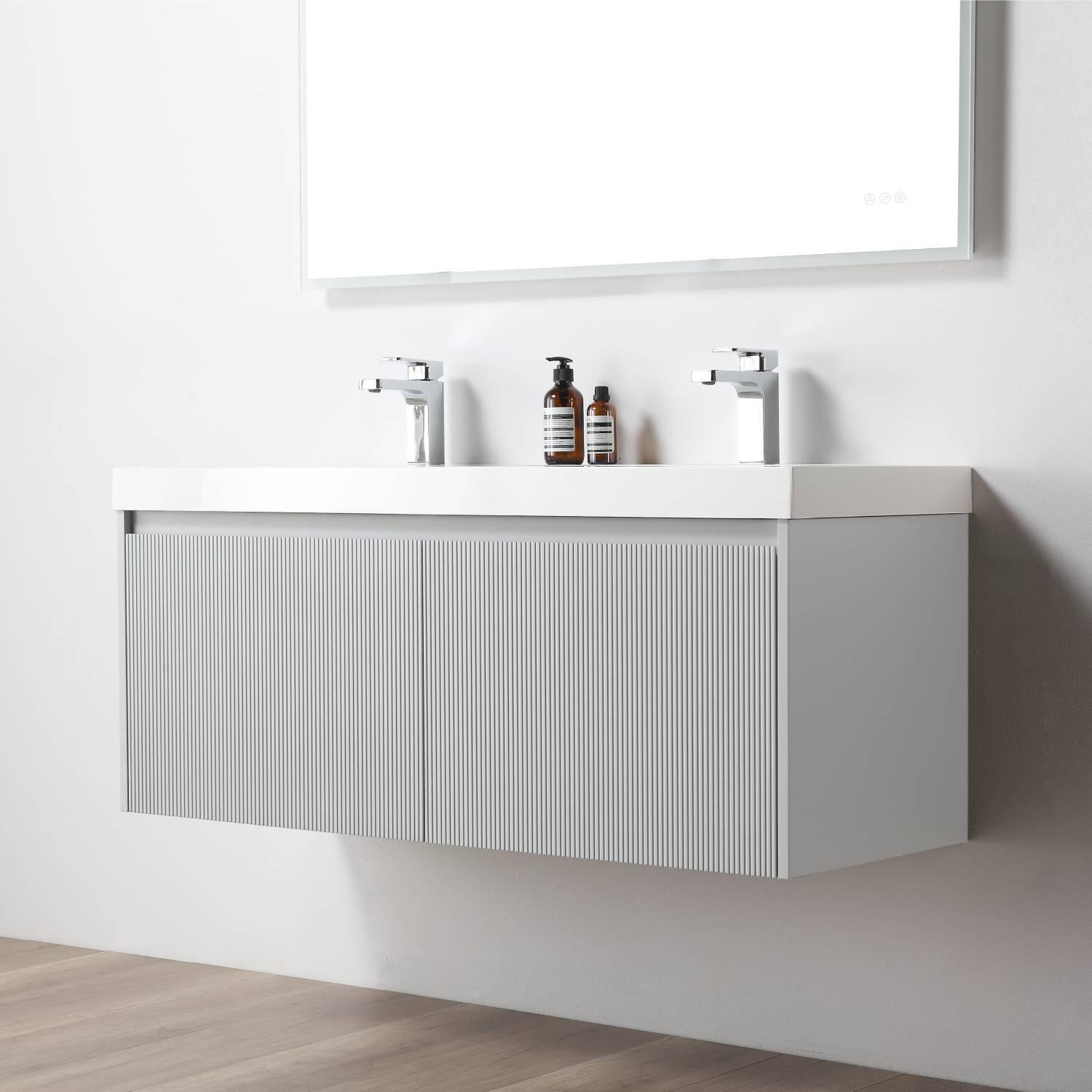 Positano 48" Luxury Double Bathroom Vanity with Acrylic Sink