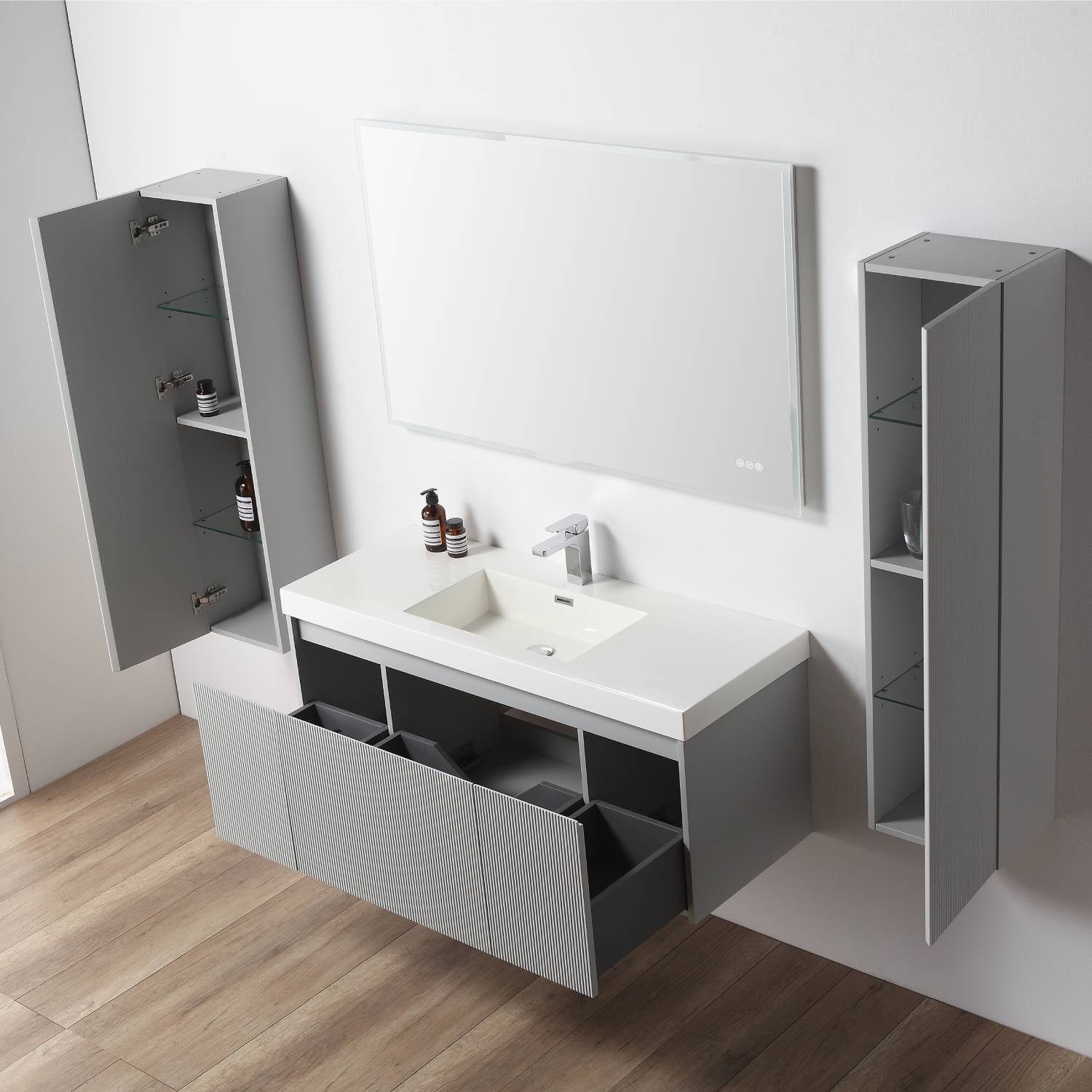 Positano 48" Luxury Single Bathroom Vanity with Acrylic Sink