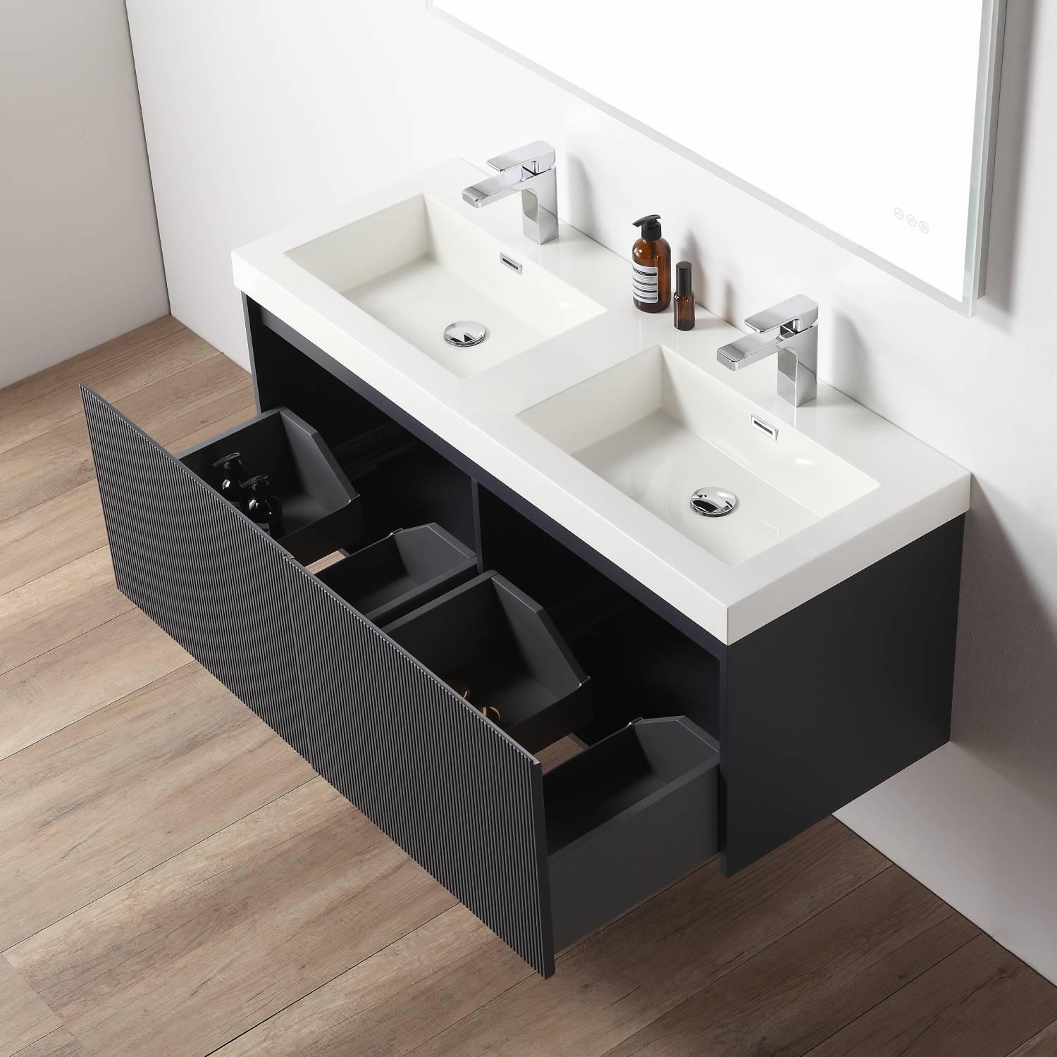 Positano 48" Luxury Double Bathroom Vanity with Acrylic Sink