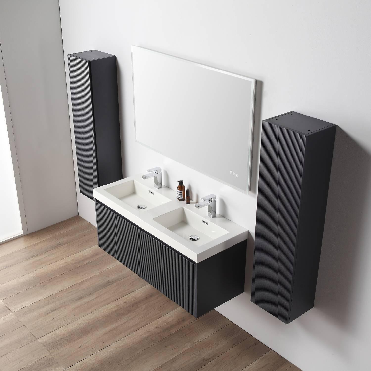 Positano 48" Luxury Double Bathroom Vanity with Acrylic Sink