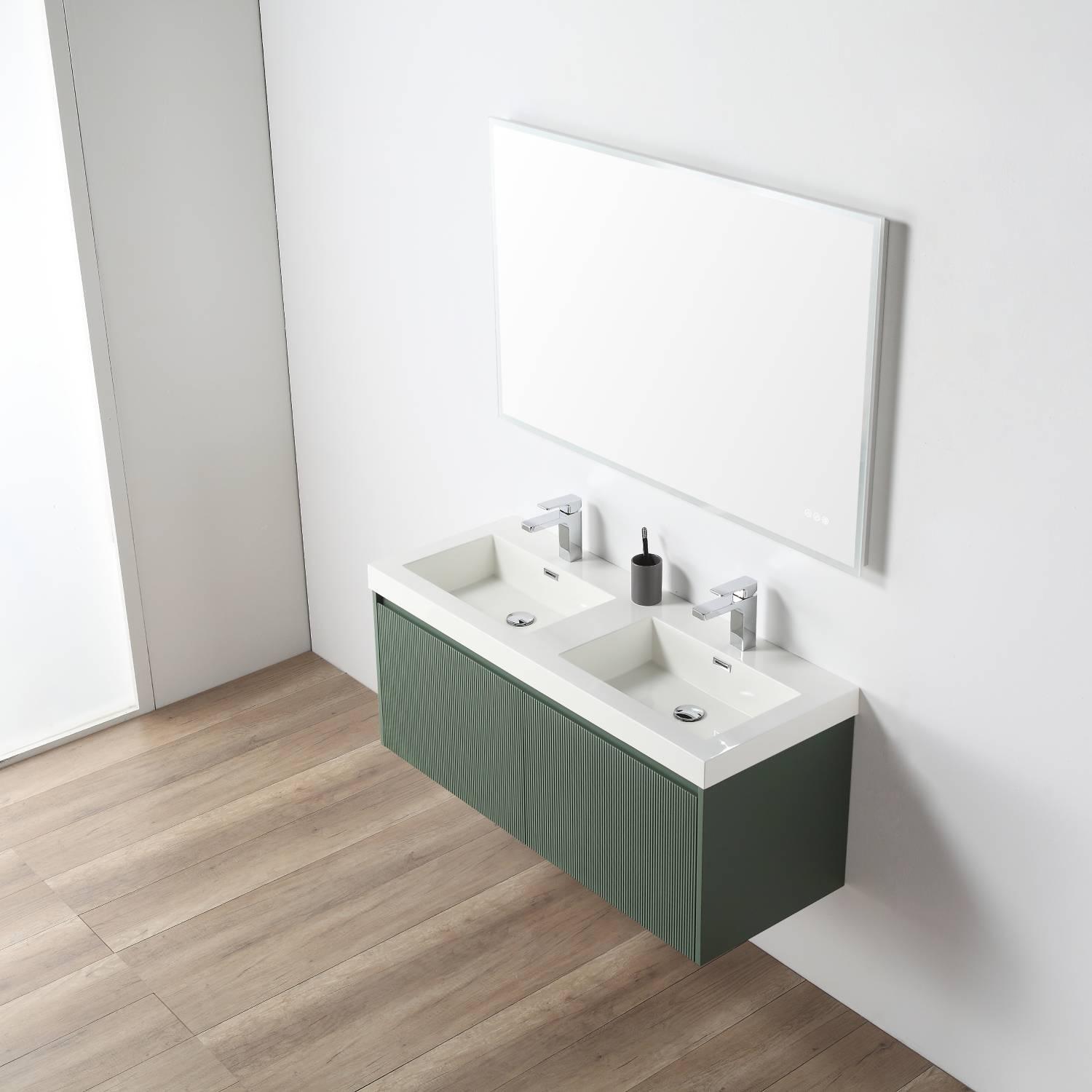 Positano 48" Luxury Double Bathroom Vanity with Acrylic Sink