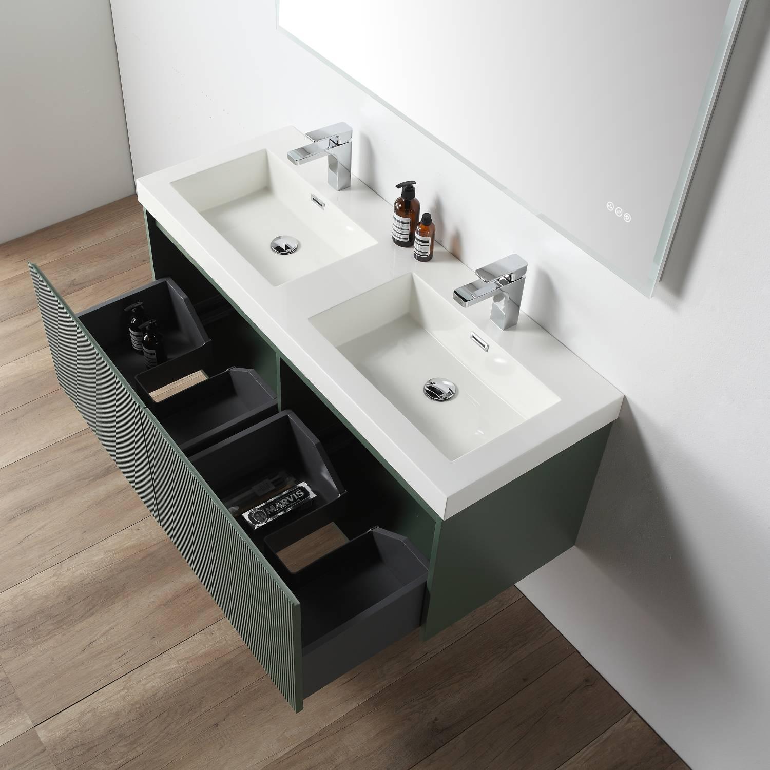 Positano 48" Luxury Double Bathroom Vanity with Acrylic Sink