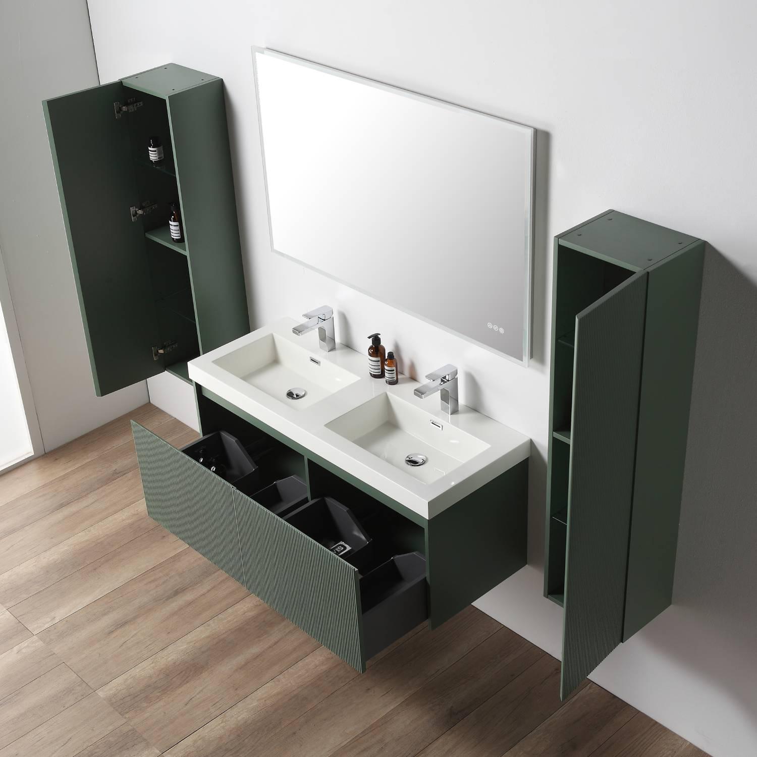 Positano 48" Luxury Double Bathroom Vanity with Acrylic Sink