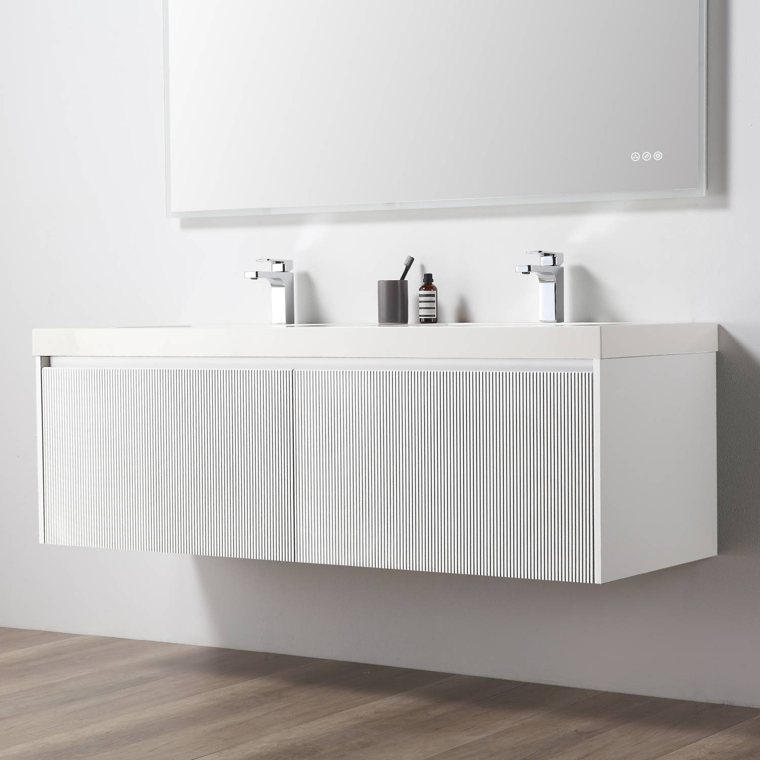 Positano 60" Luxury Double Bathroom Vanity with Acrylic Sink