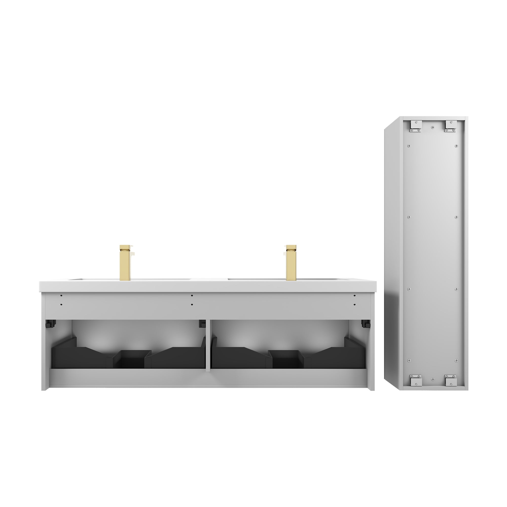 Positano 60" Luxury Double Bathroom Vanity with Acrylic Sink