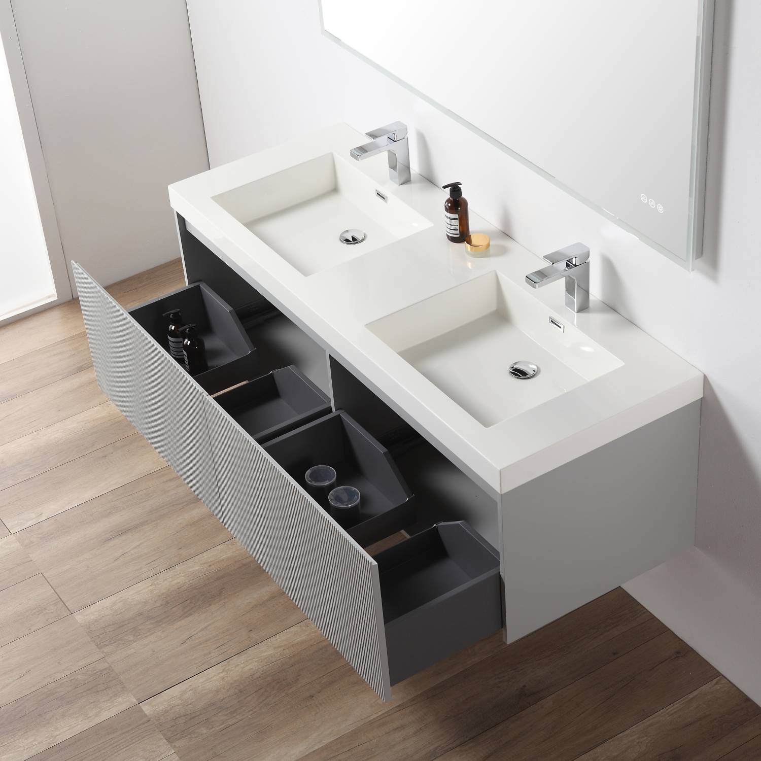 Positano 60" Luxury Double Bathroom Vanity with Acrylic Sink