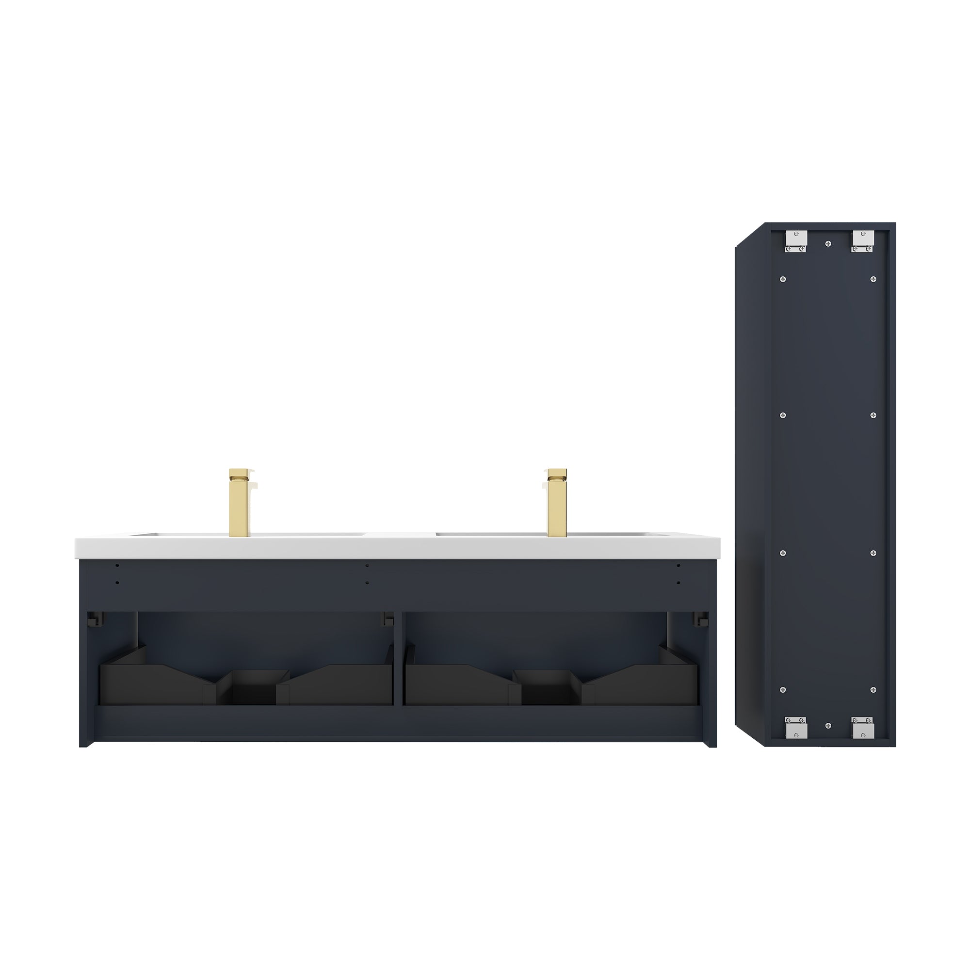 Positano 60" Luxury Double Bathroom Vanity with Acrylic Sink