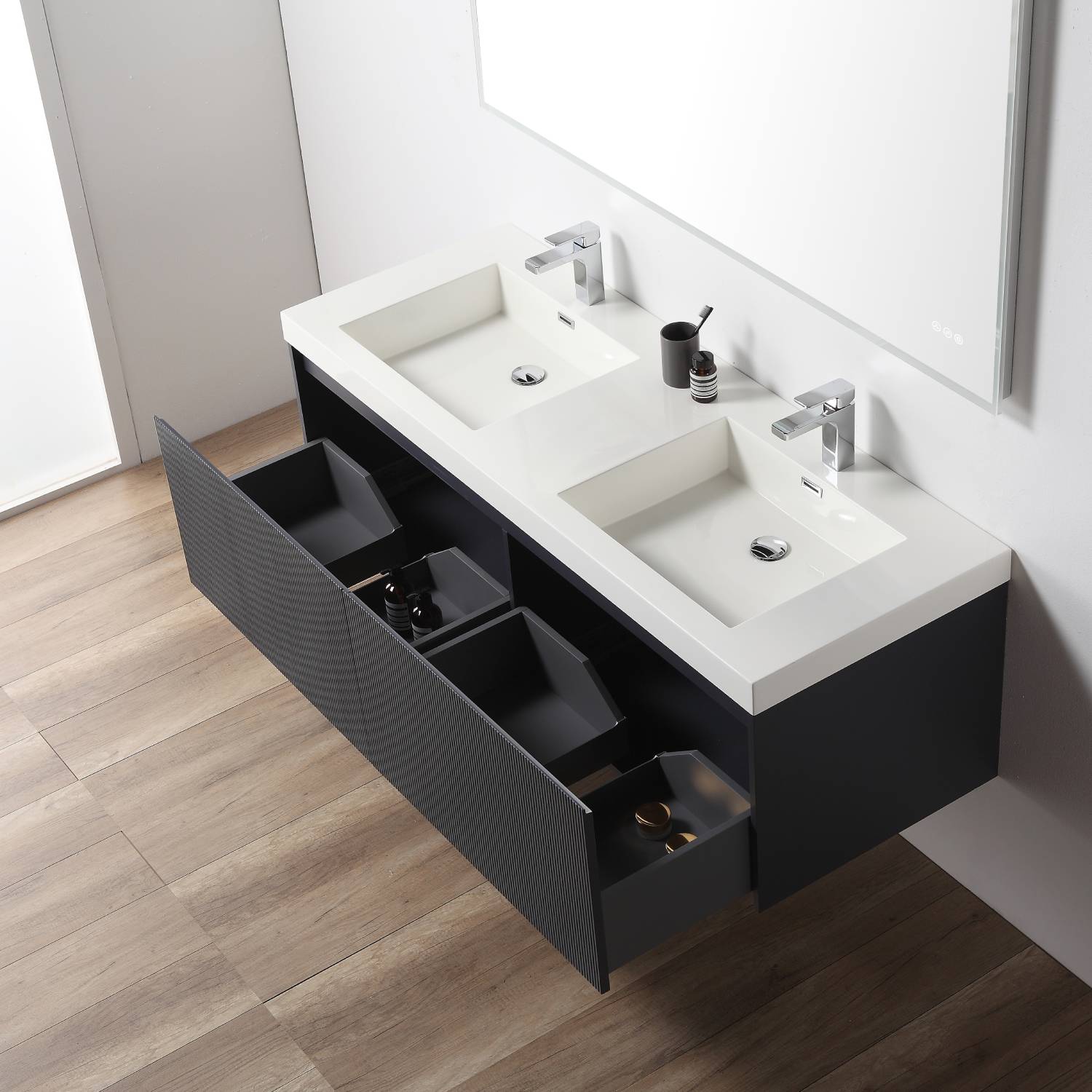 Positano 60" Luxury Double Bathroom Vanity with Acrylic Sink