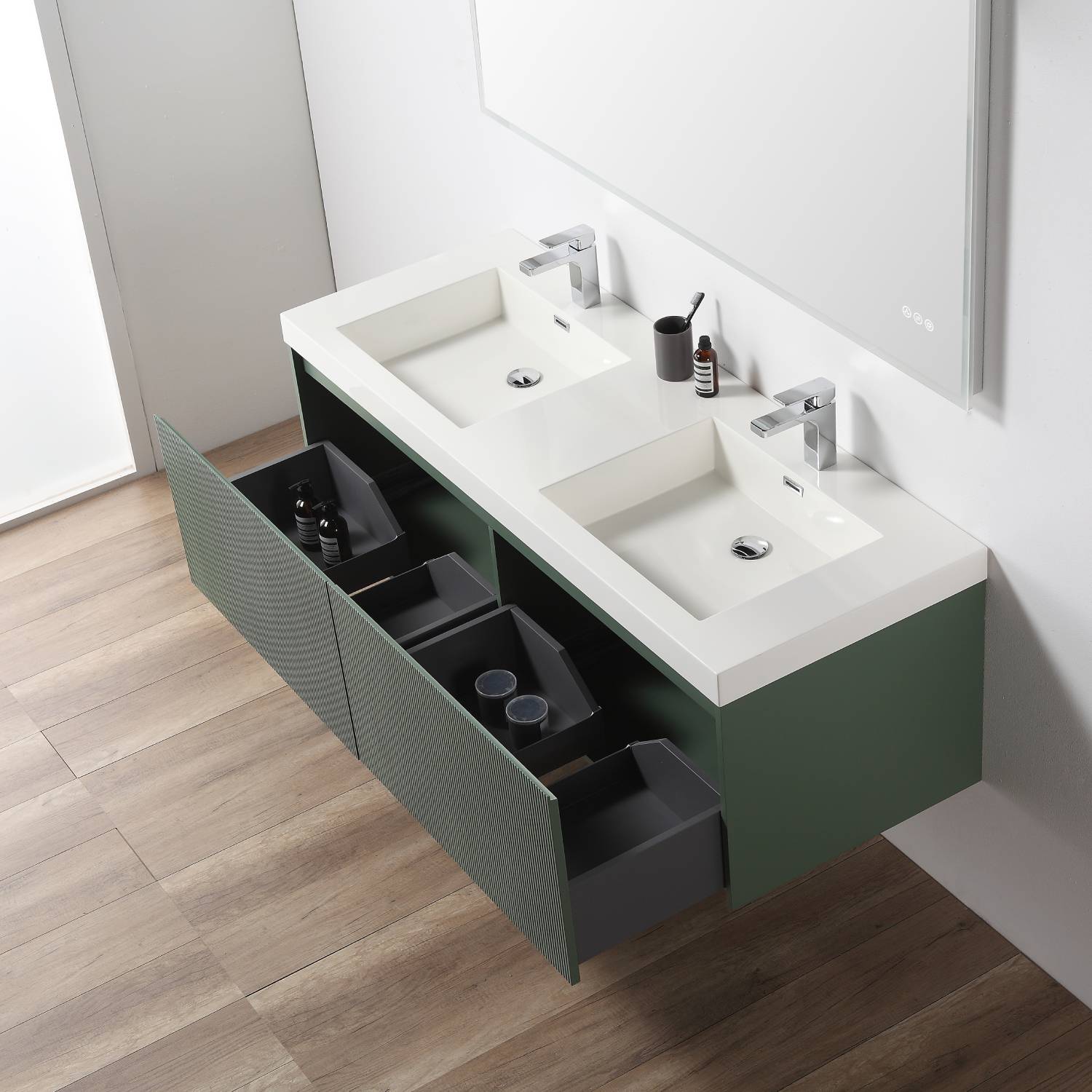Positano 60" Luxury Double Bathroom Vanity with Acrylic Sink