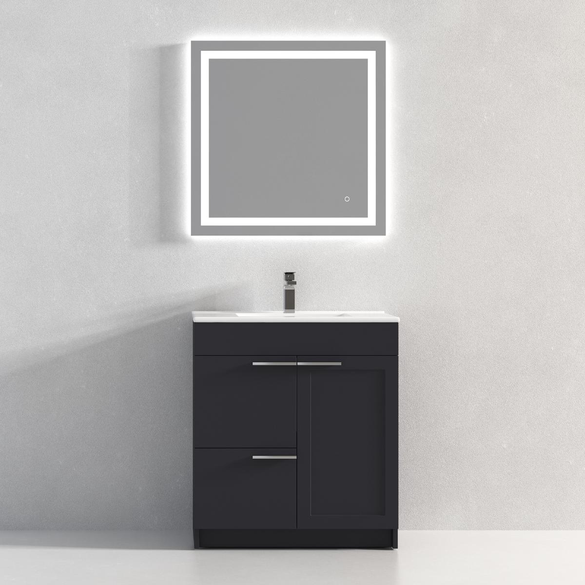 Hanover 30″ Free-Standing Vanity with Ceramic Top - Contemporary Bathroom Vanity