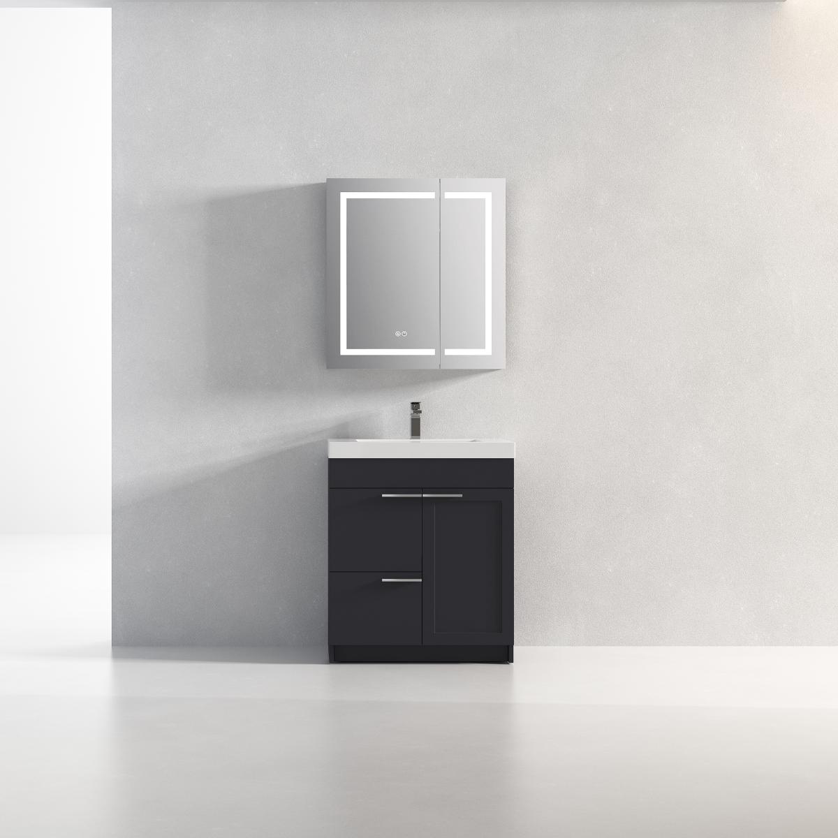 Hanover 30″ Free-Standing Vanity with Acrylic Top - Contemporary Bathroom Vanity