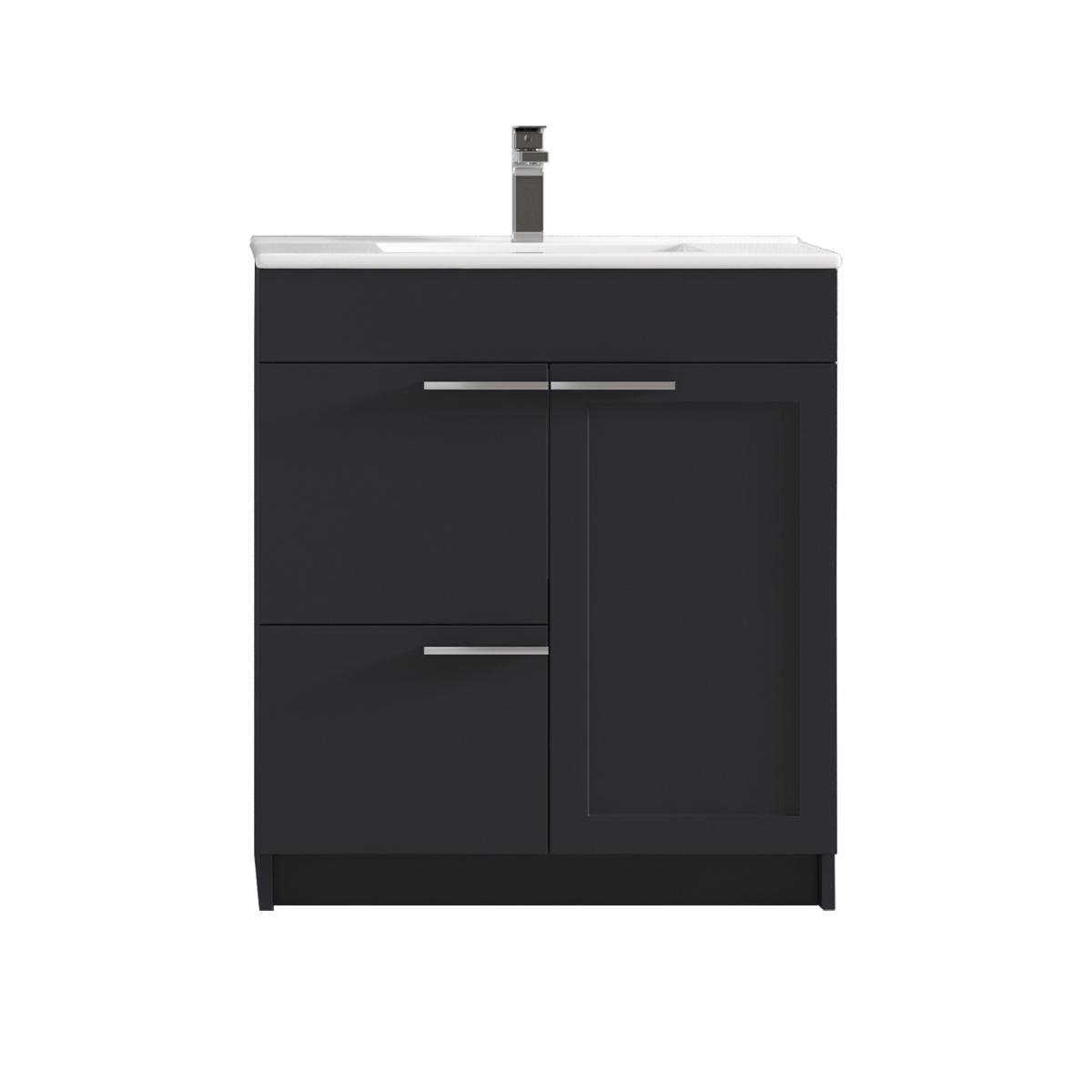 Hanover 30″ Free-Standing Vanity with Ceramic Top - Contemporary Bathroom Vanity