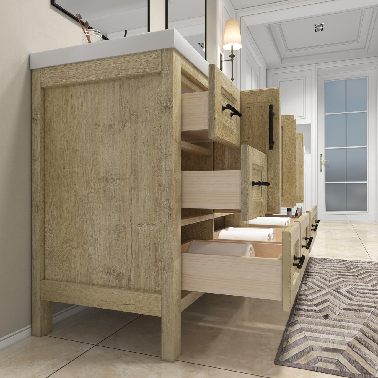 VIV 72" Solid Wood Freestanding Bathroom Vanity with Double Sink