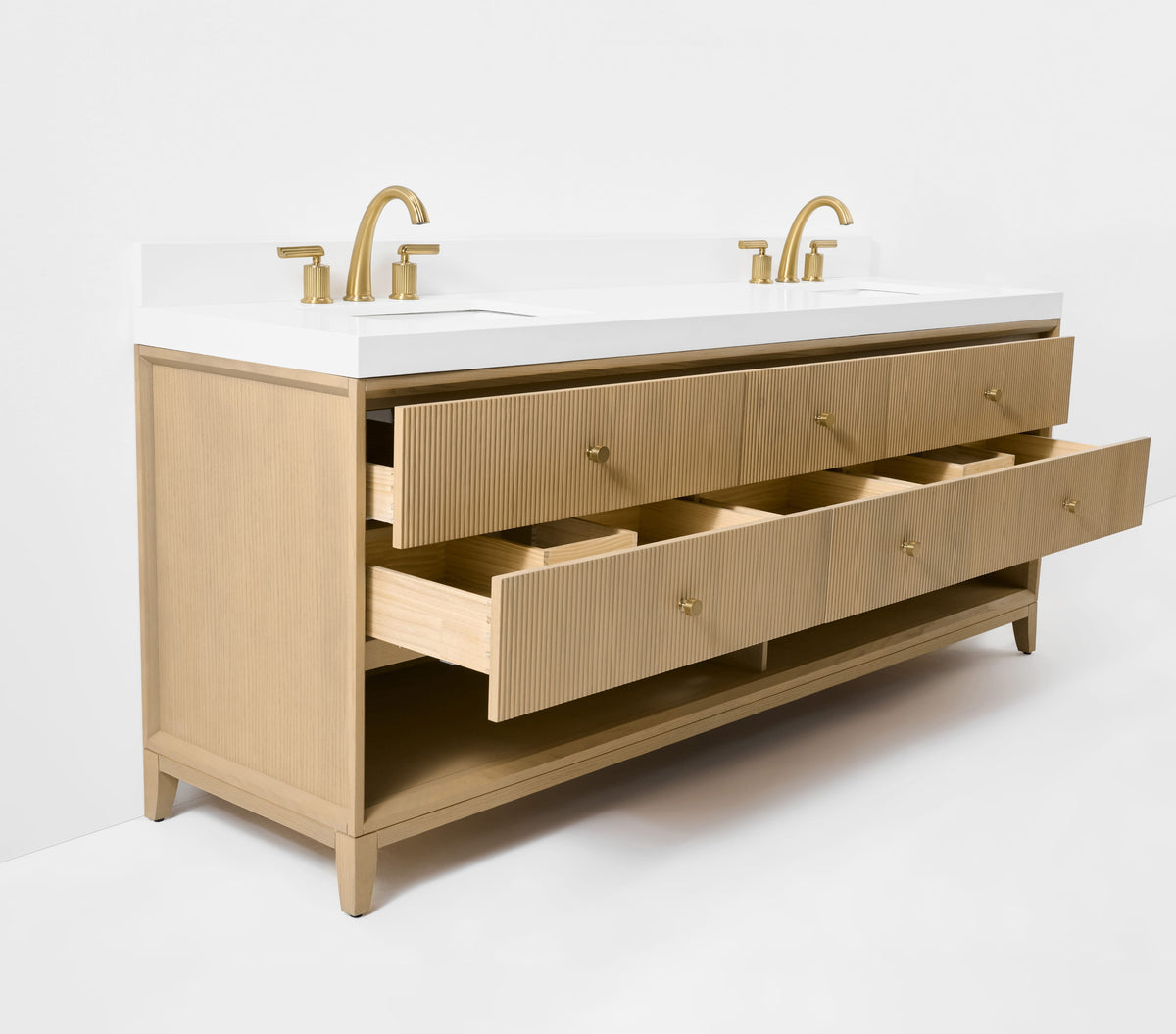 Momo 84" Bath Vanity Set with Alpine White Quartz Top
