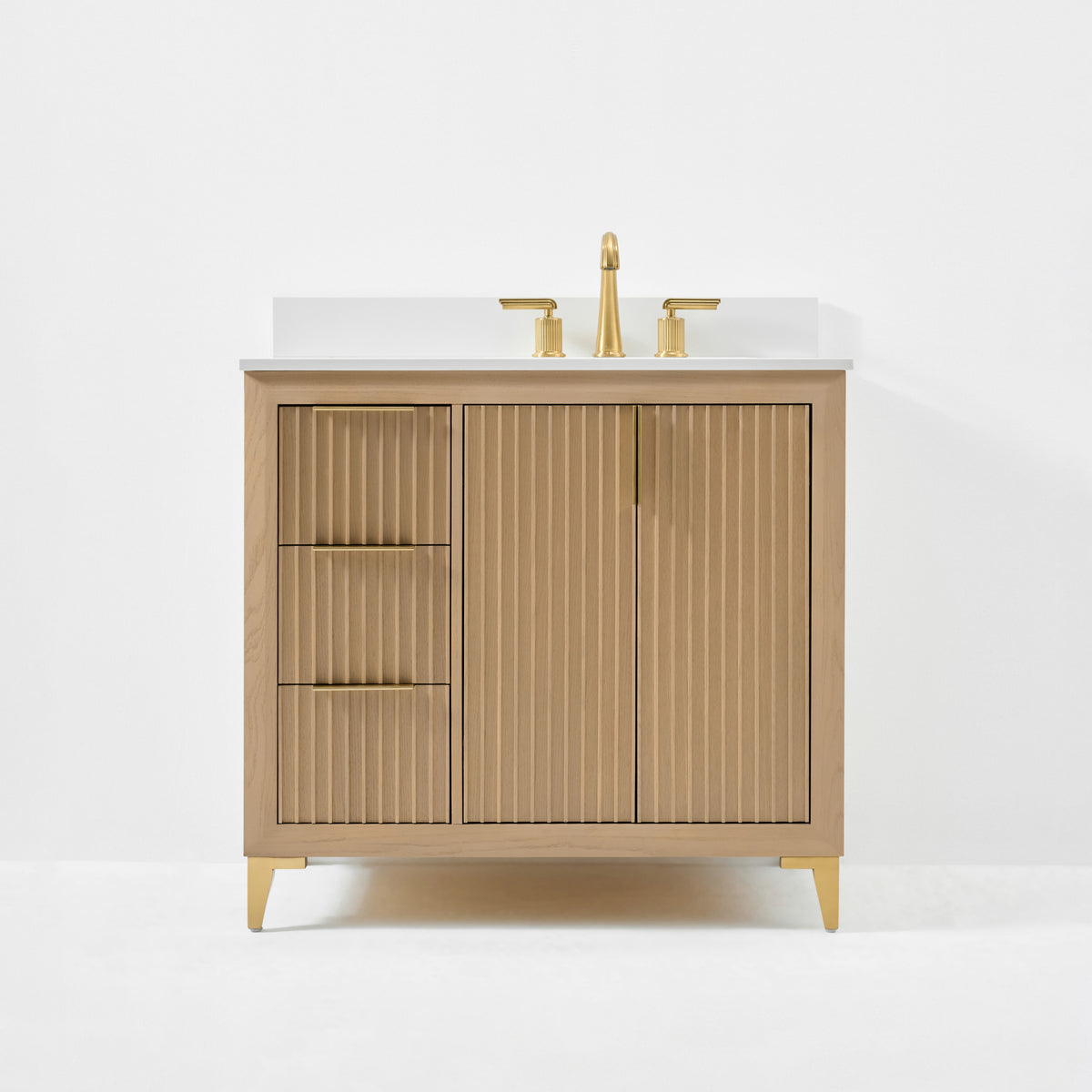 Ancerre Designs Turlington 36-inch Oak vanity - Closed front view