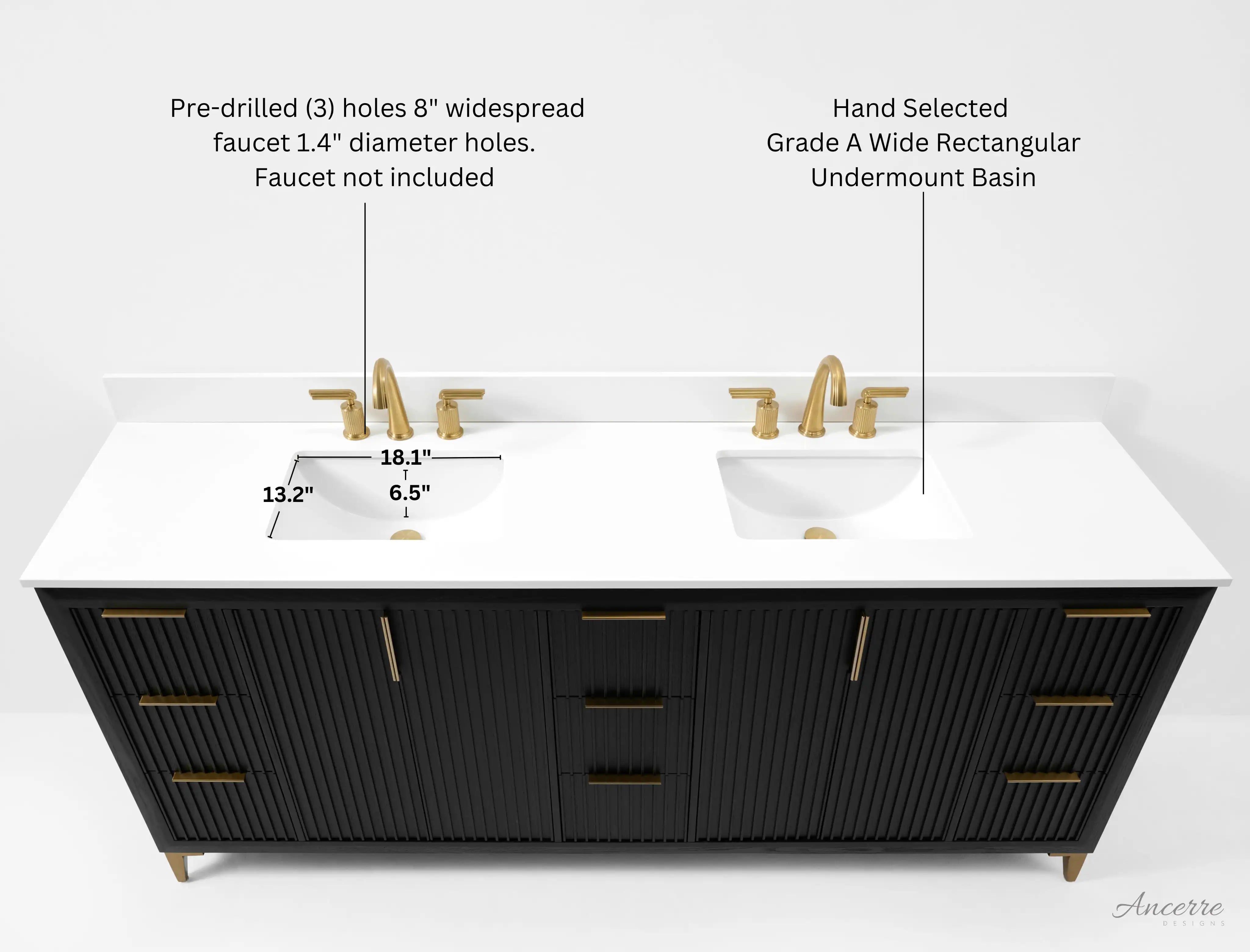 Turlington 84" Double Sink Bathroom Vanity with Alpine White Quartz Top