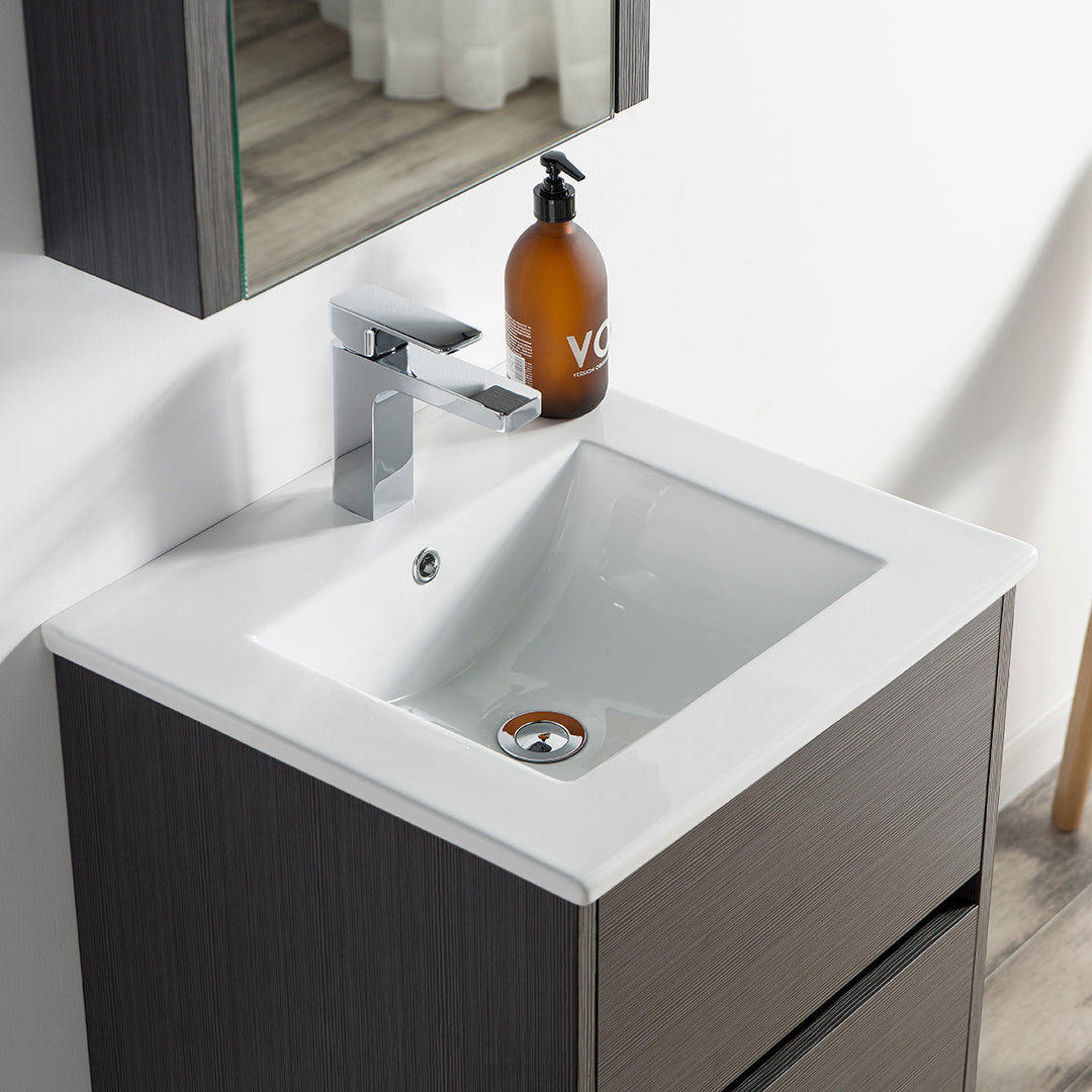 Valencia 20" Silver Grey Vanity with Ceramic Top