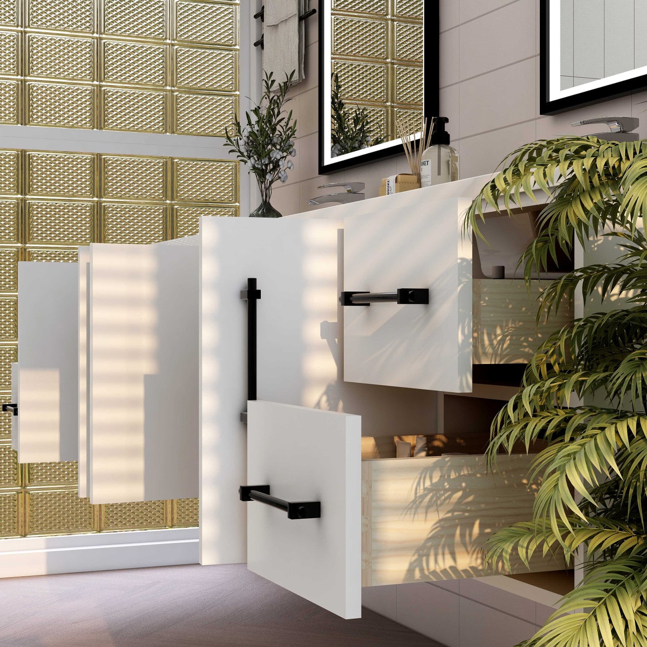 Victoria 84" Wall Mounted Vanity with Double Sink