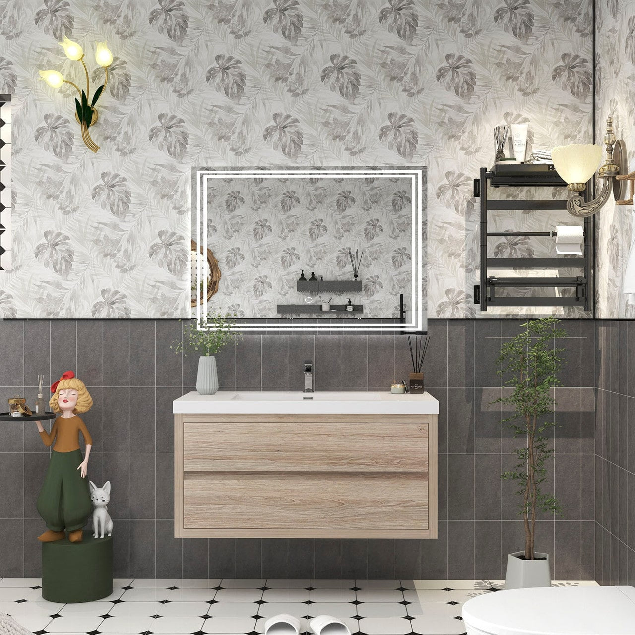 Louis 42" Modern Wall-Mounted Vanity