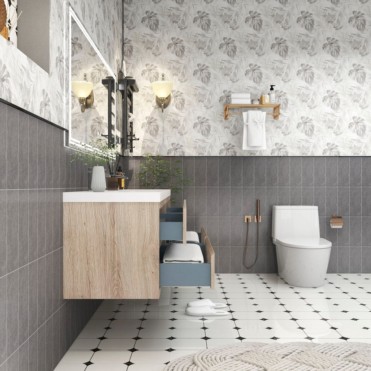 Louis 72" Modern Wall-Mounted with Double Sink