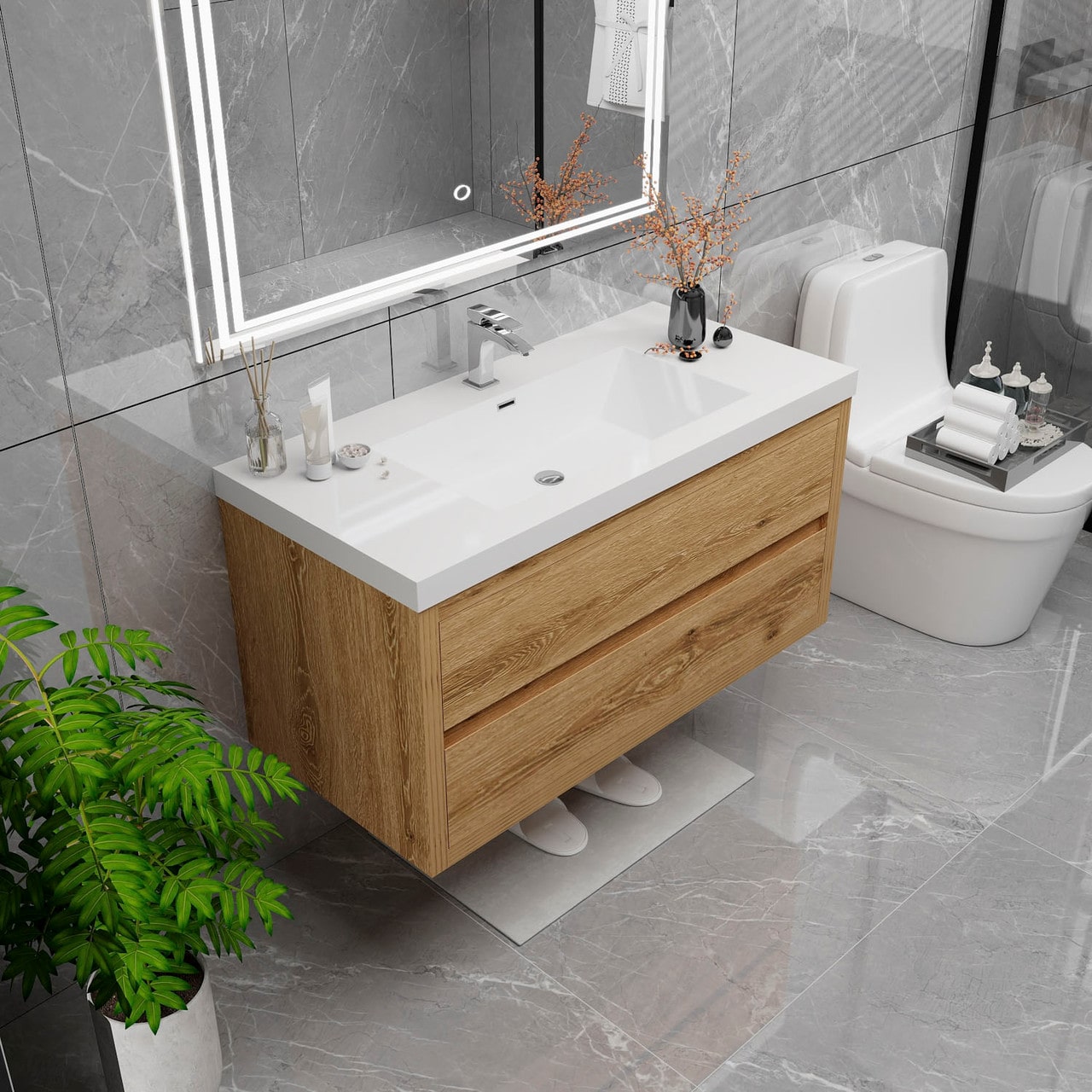 Louis 42" Modern Wall-Mounted Vanity