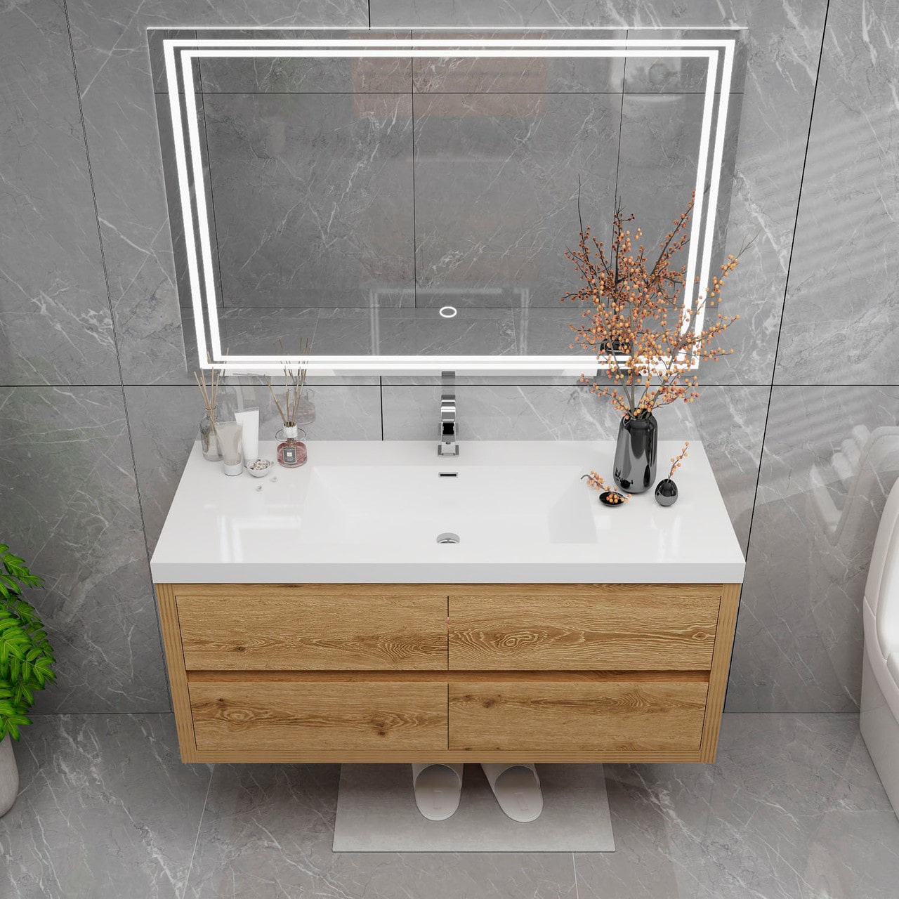 Louis 48" Modern Wall-Mounted Vanity
