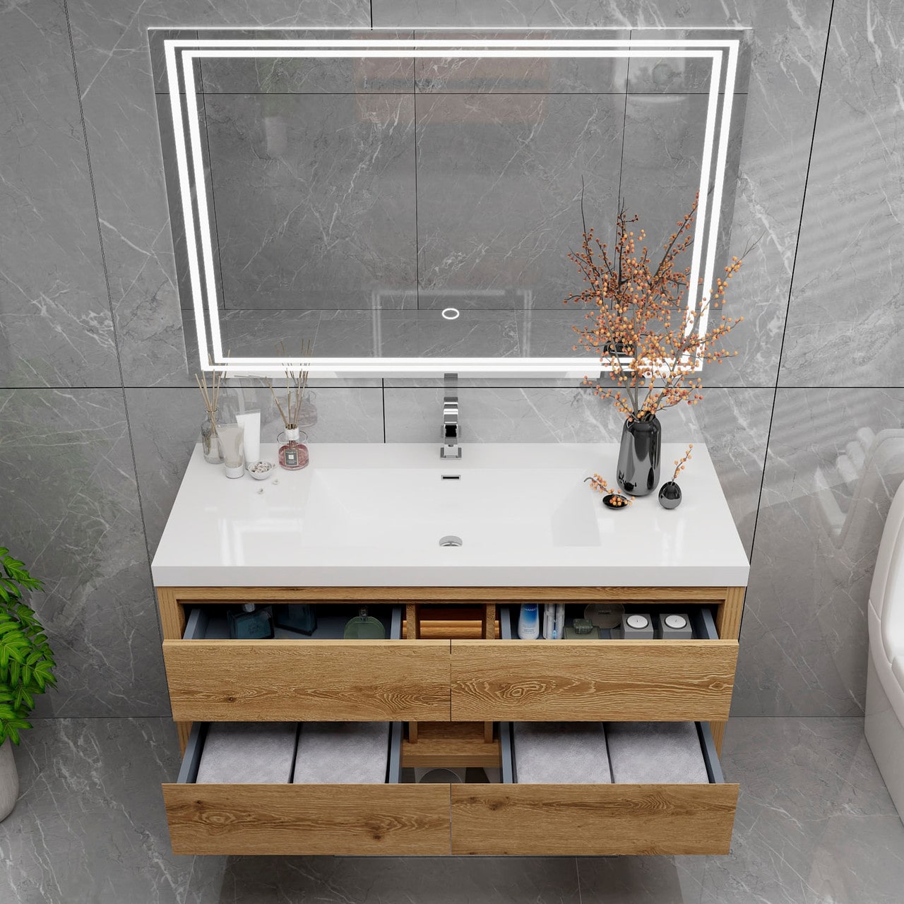 Louis 48" Modern Wall-Mounted Vanity