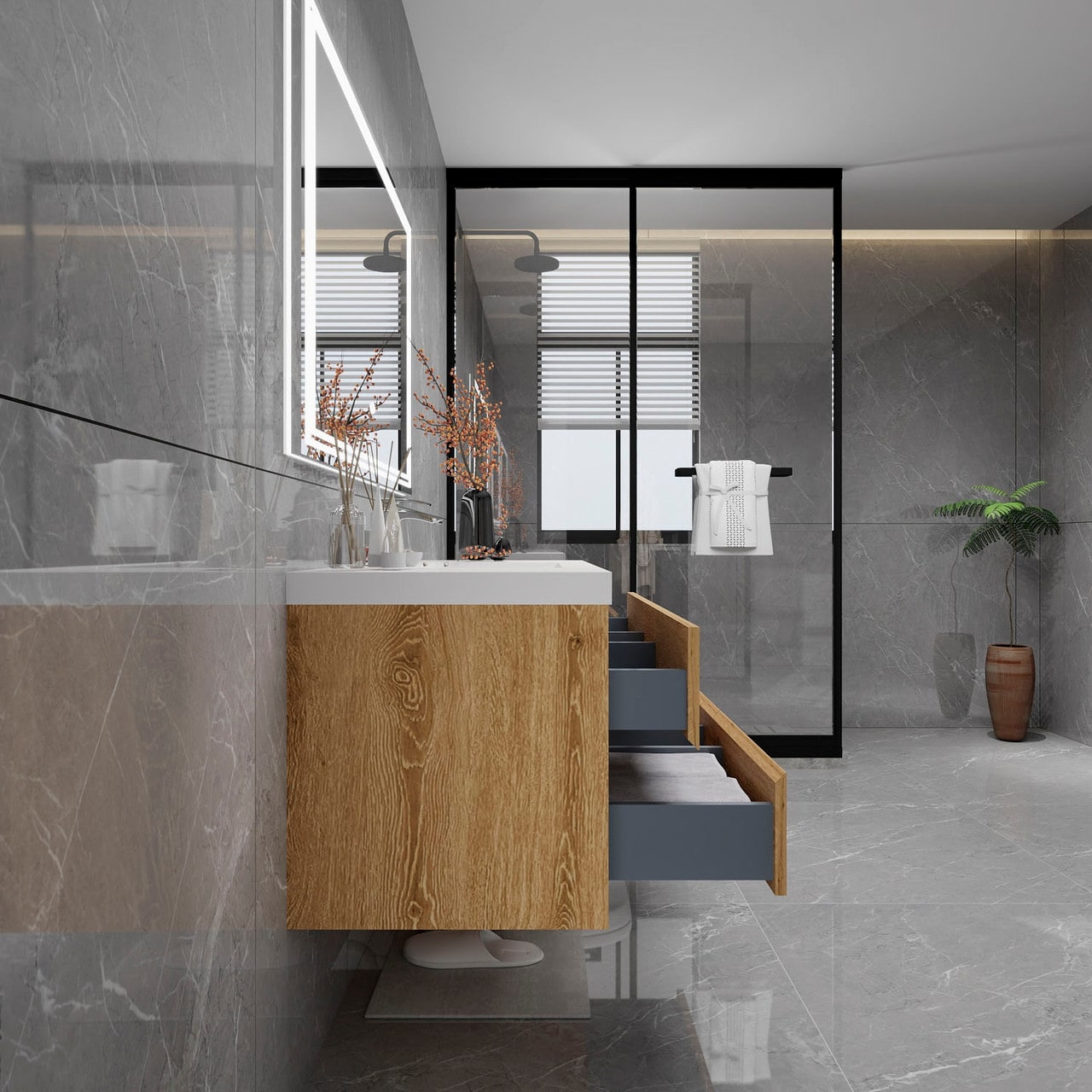 Louis 48" Modern Wall-Mounted Vanity