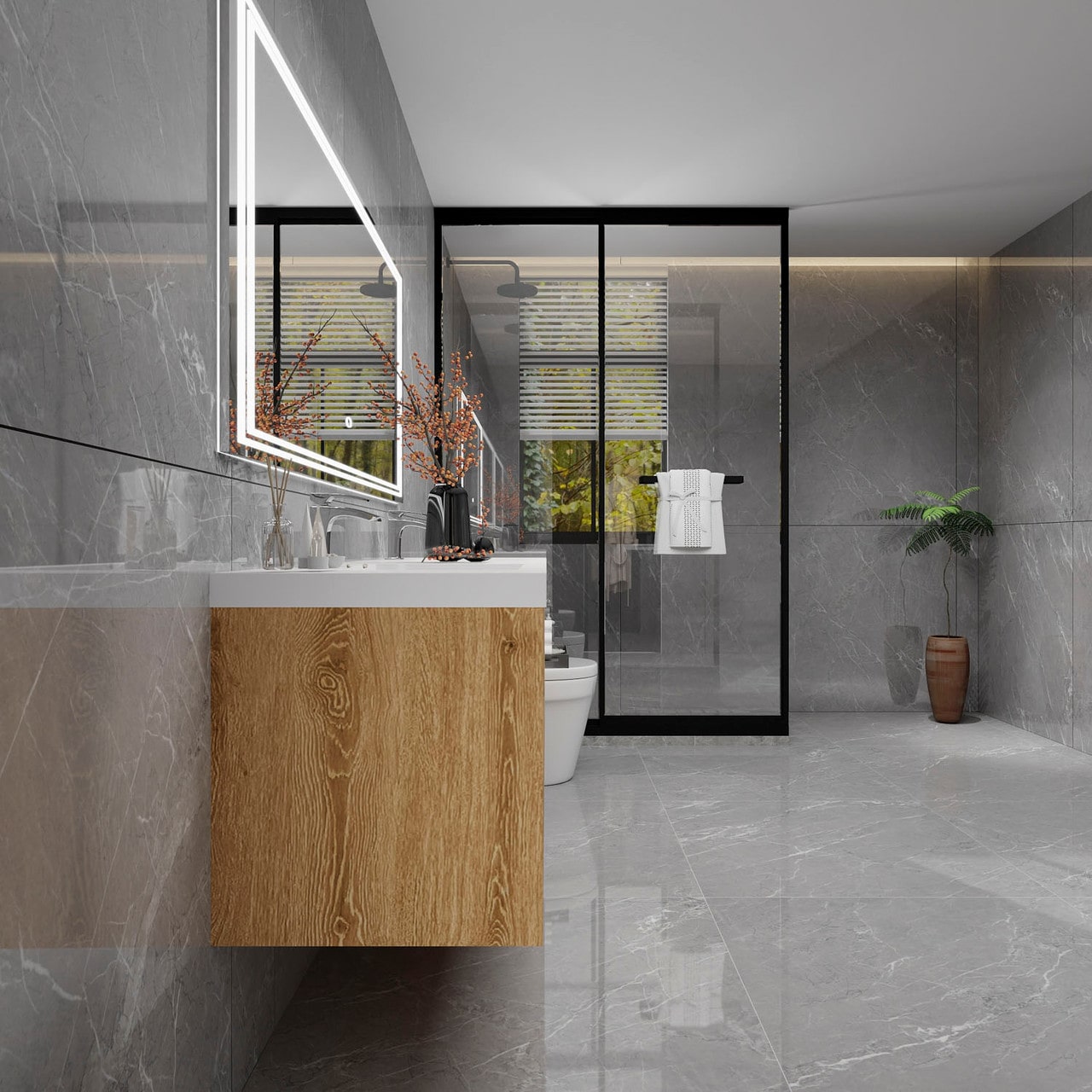 Louis 72" Modern Wall-Mounted with Double Sink