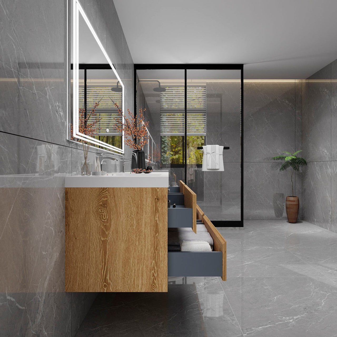 Louis 72" Modern Wall-Mounted with Double Sink
