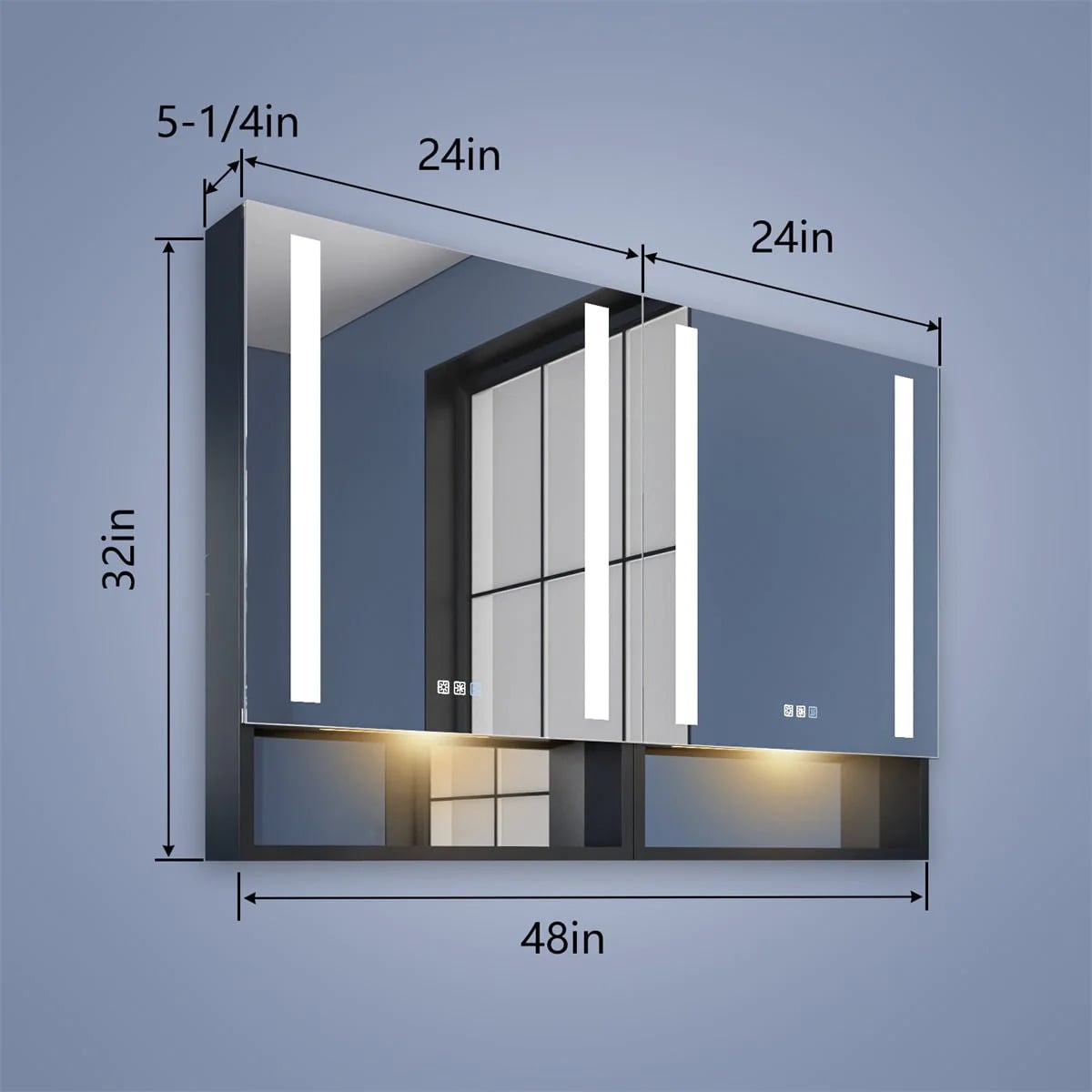 Ample 48" x 32" LED Medicine Cabinet