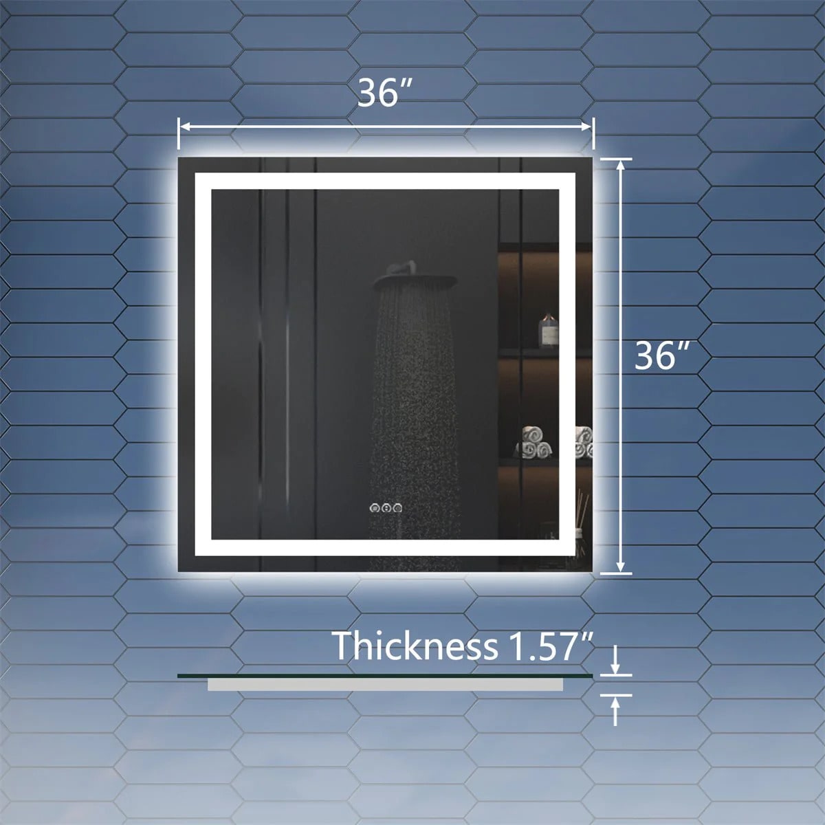 Apex 36" W X 36" H LED Mirror