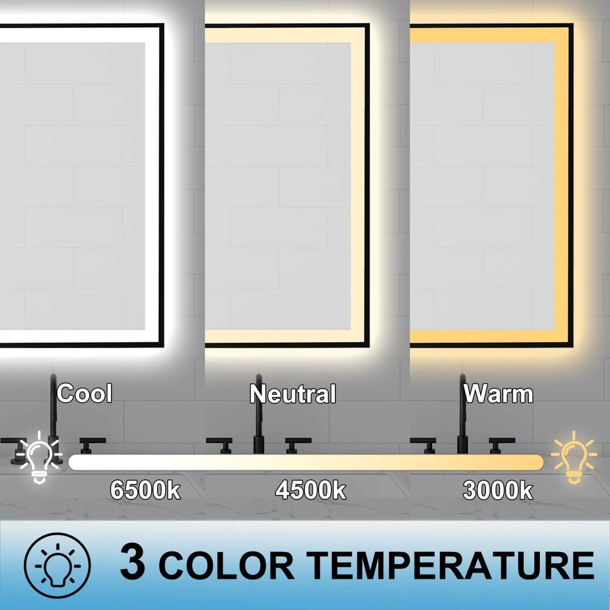 Apex Noir 20"x 28" LED Mirror