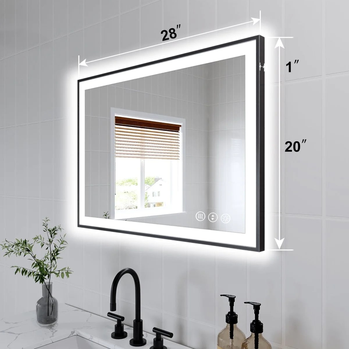 Apex Noir 20"x 28" LED Mirror